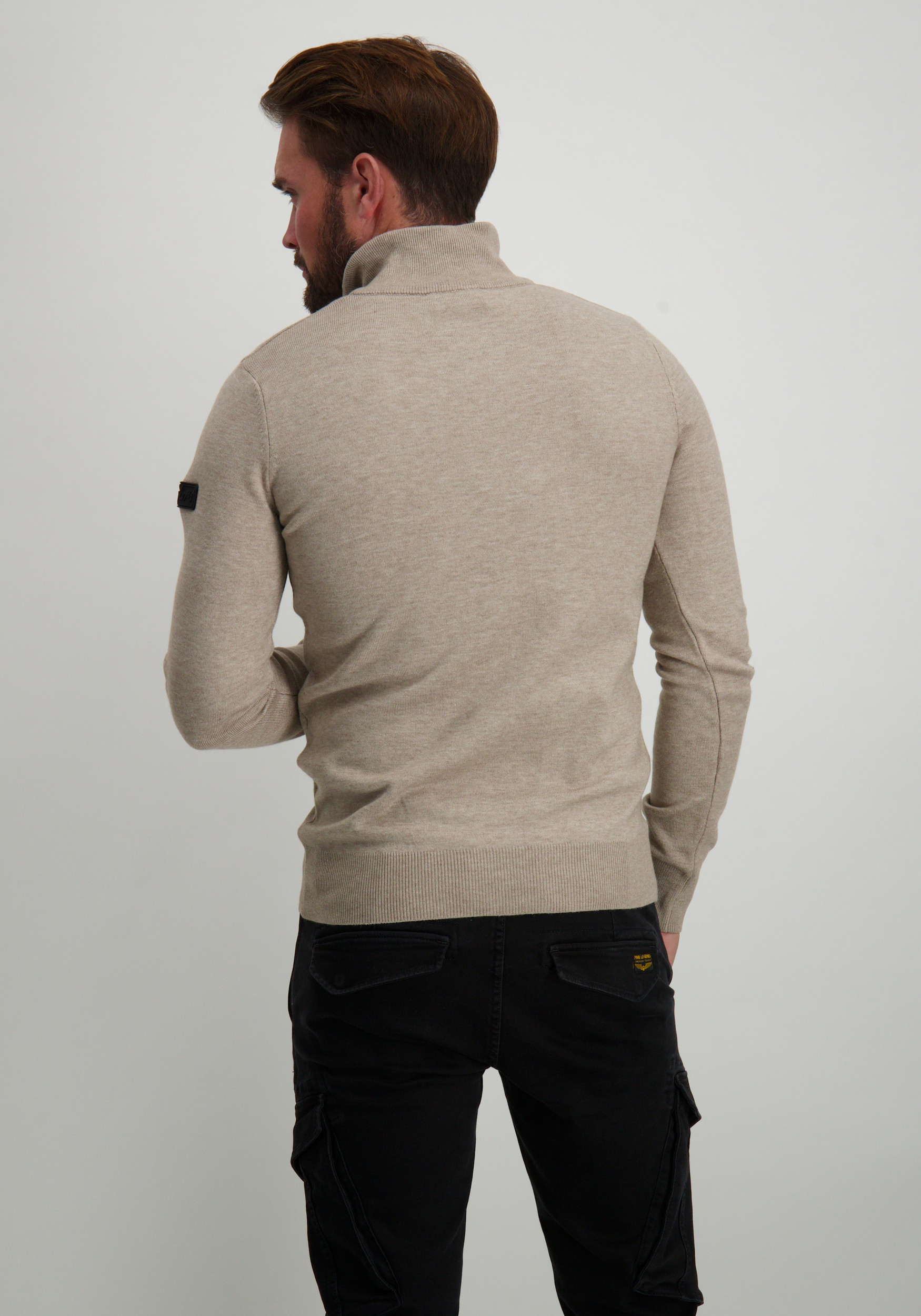 Malelions Trui Quarter zip MM3-AW24-09 Taupe