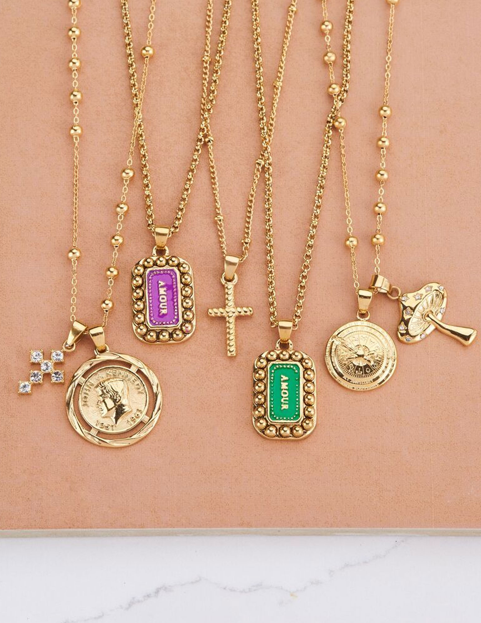 My Jewellery Ketting Bold spirit paarse amour bedel MJ07824 Zilver