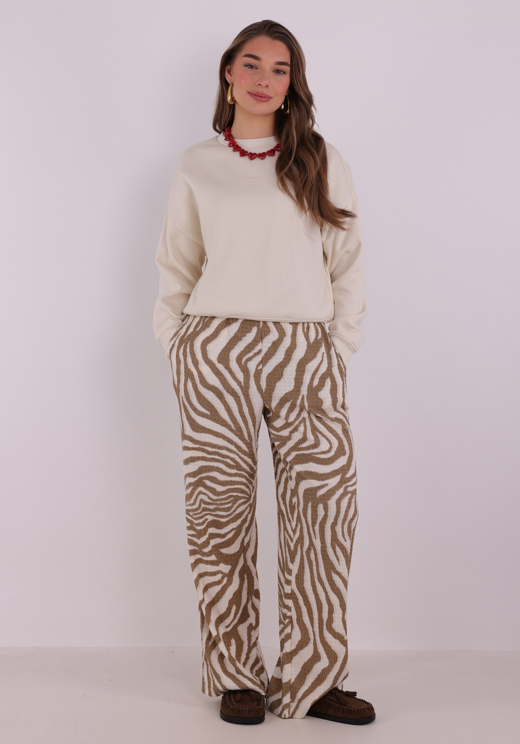 Vero moda Broek Friga 10339389 Beige