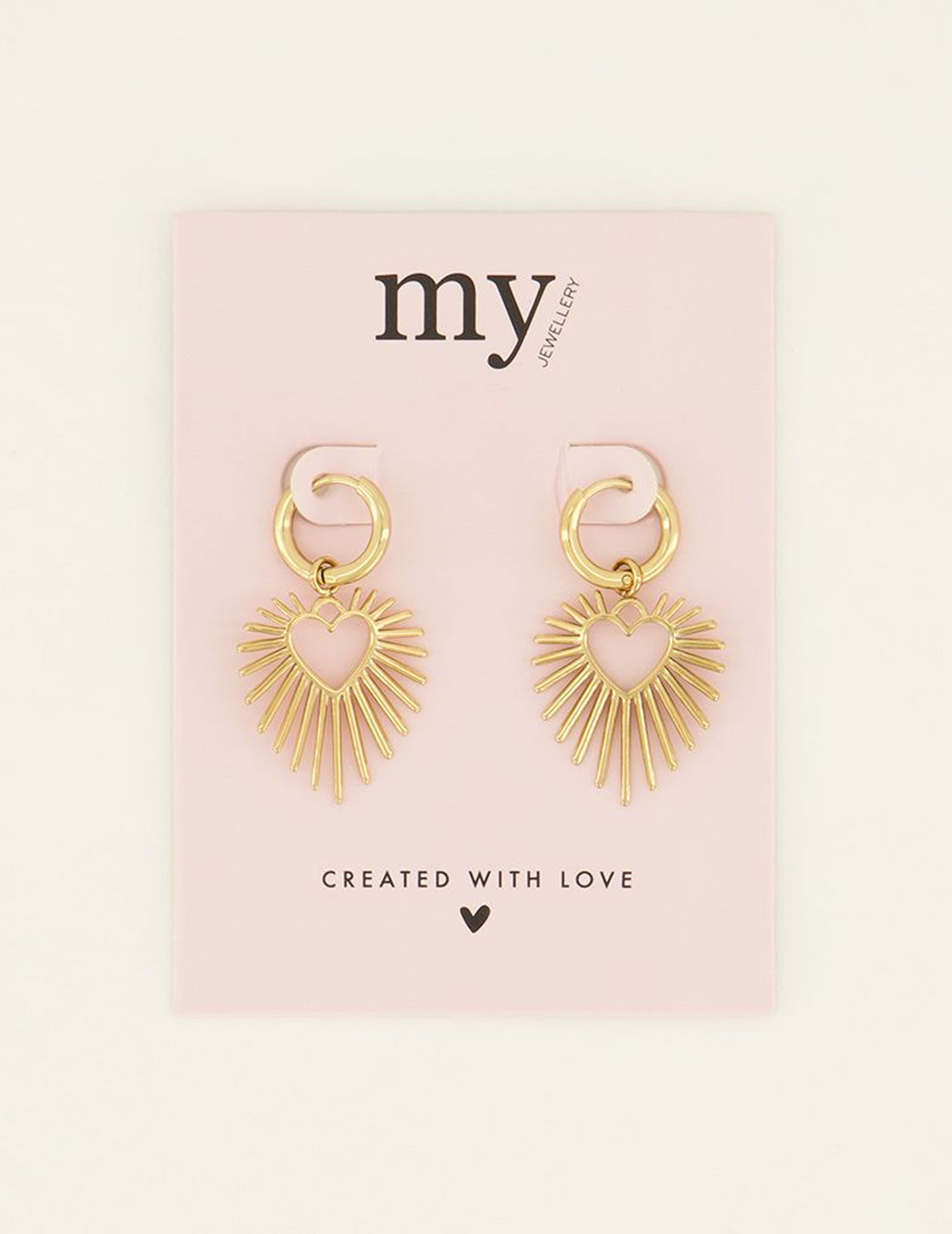 My Jewellery Oorbellen met hart zonnestraal MJ07878 Goud