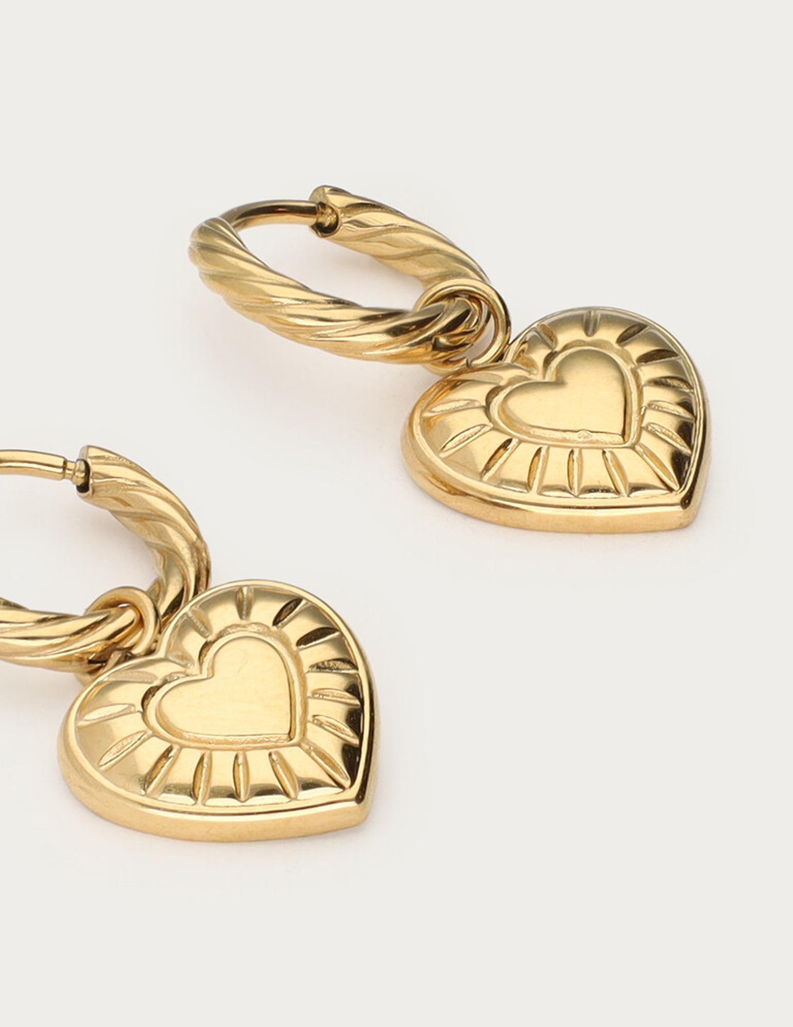 My Jewellery Mystic oorringen met gestreept hart MJ14200 Goud