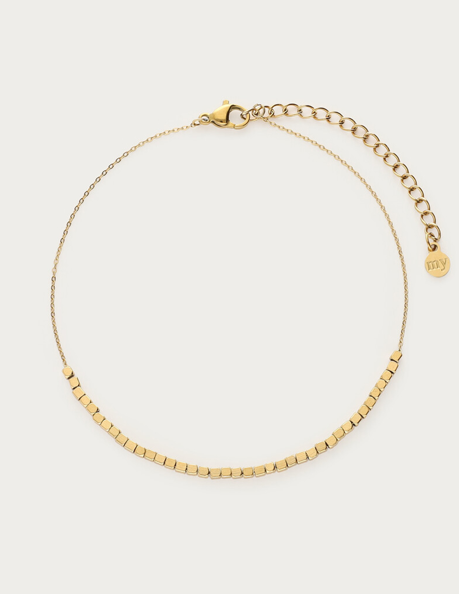 My Jewellery Enkelbandje met vierkante kralen MJ12917 Goud