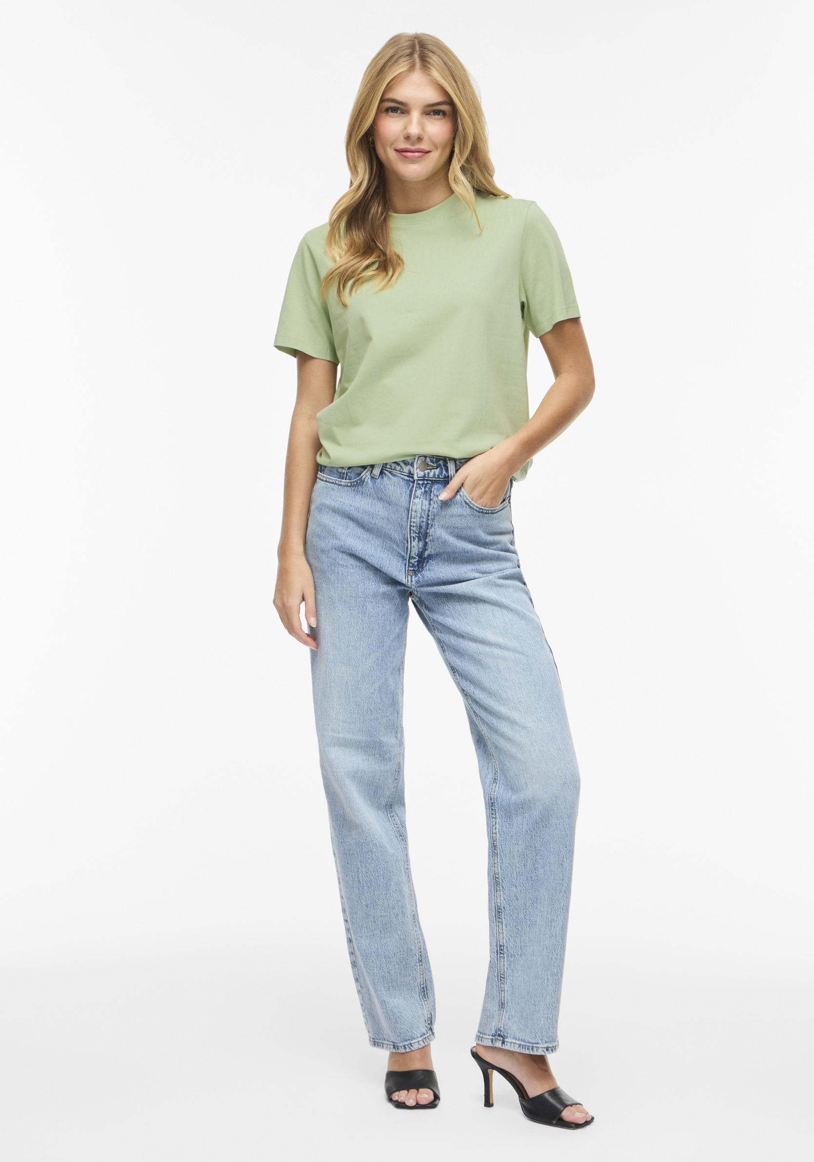 Vila T-shirt Nora 14103448 Licht groen