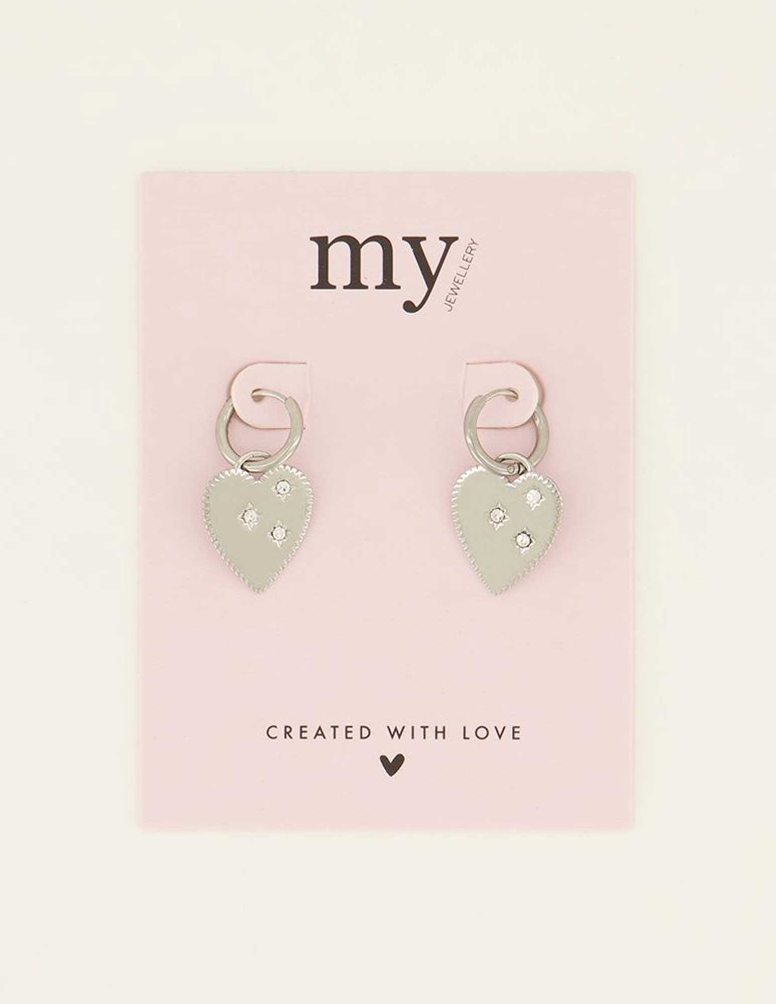 My Jewellery Oorbellen Sunchasers met hart MJ08023 Zilver