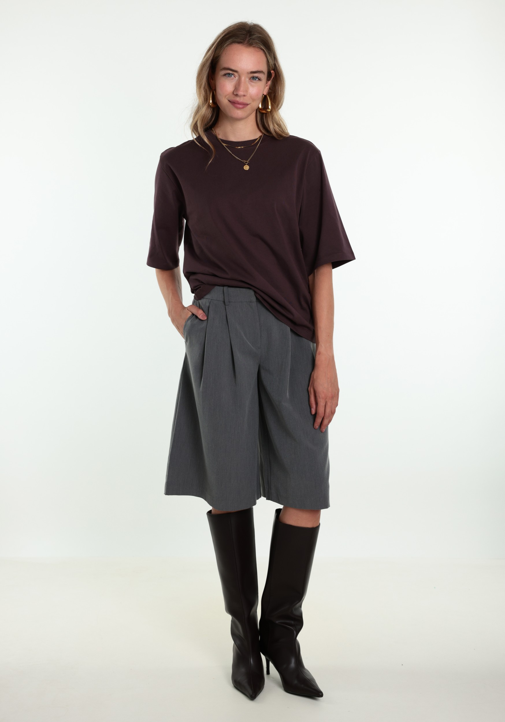 Harper & Yve T-shirt Chill but glam AW6Y304 Donker Paars
