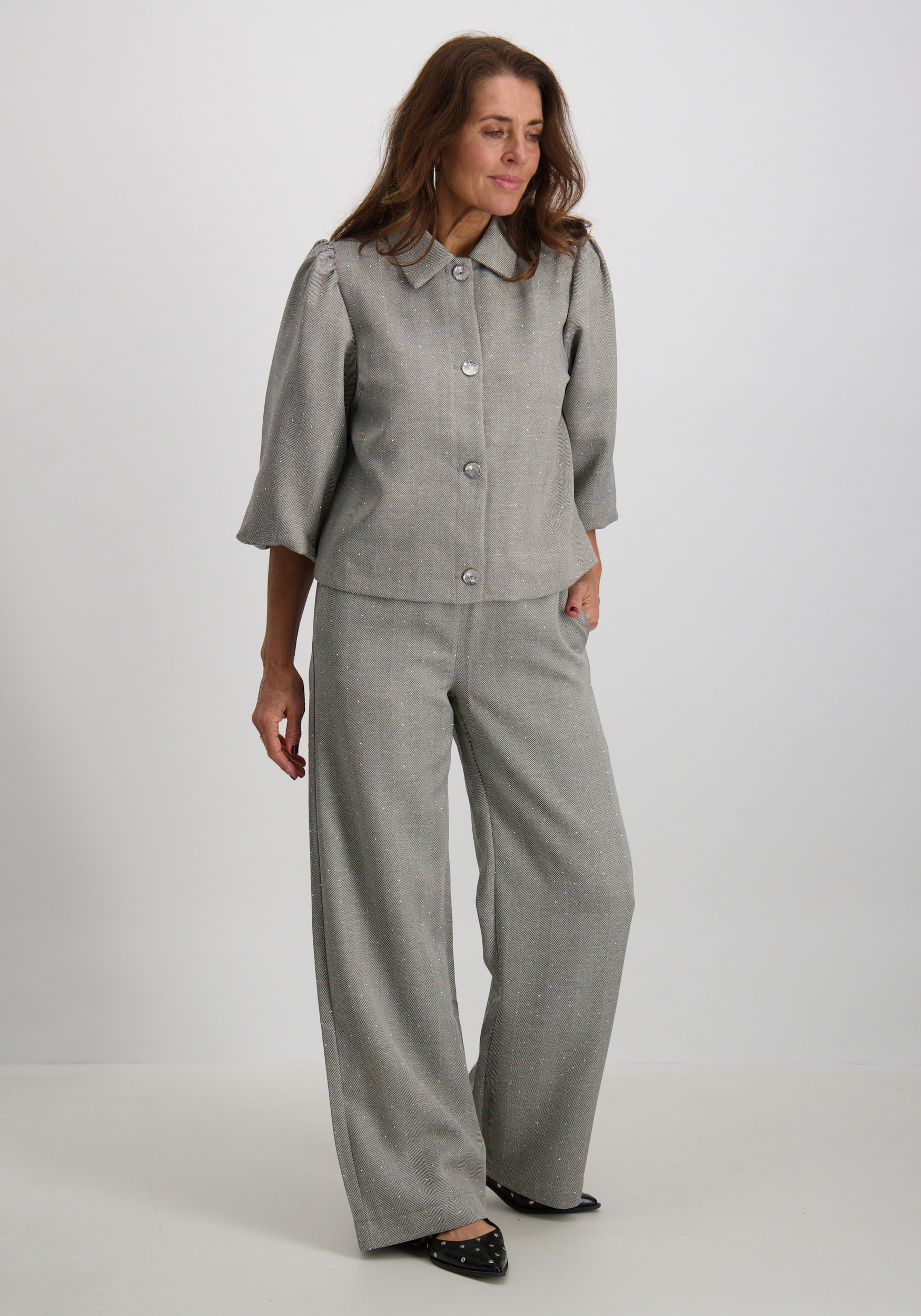 Tramontana Broek Fancy herringbone C01-18-101 Grijs