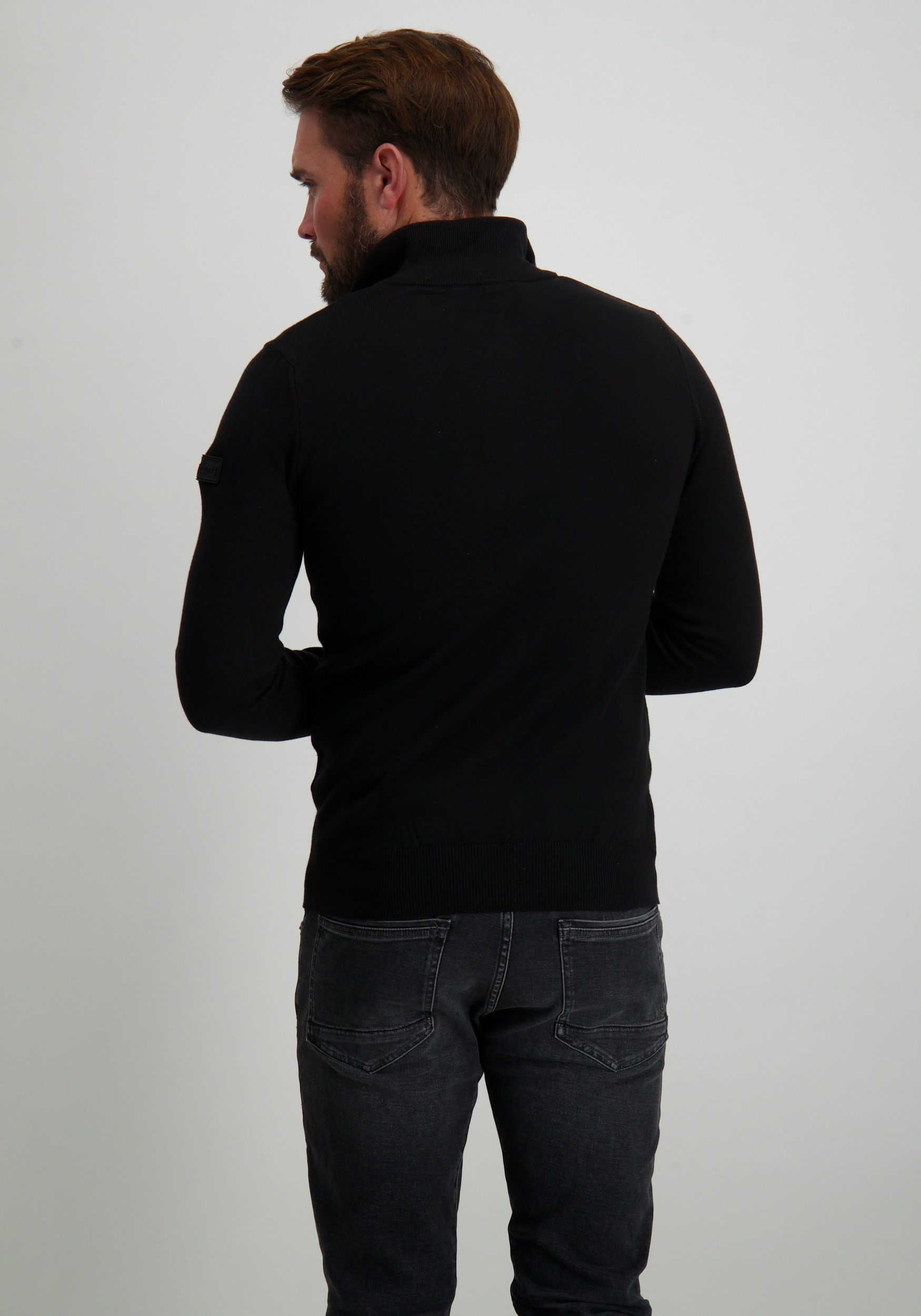 Malelions Trui Quarter zip MM3-AW24-09 Zwart