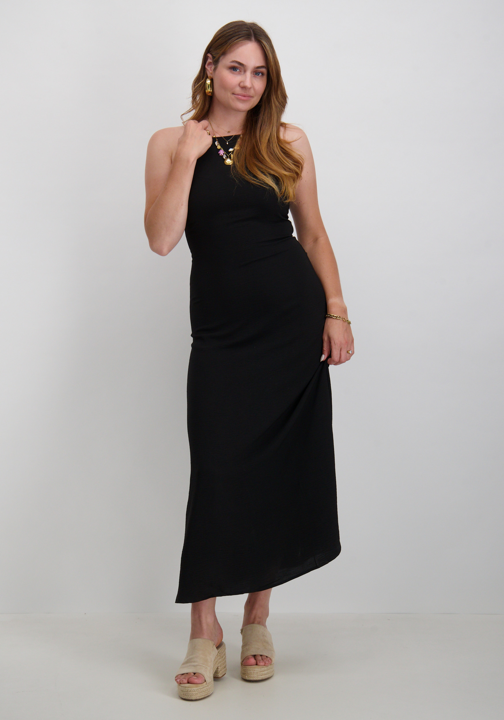 Vero moda Jurk Mathilda alva 10341472 Zwart