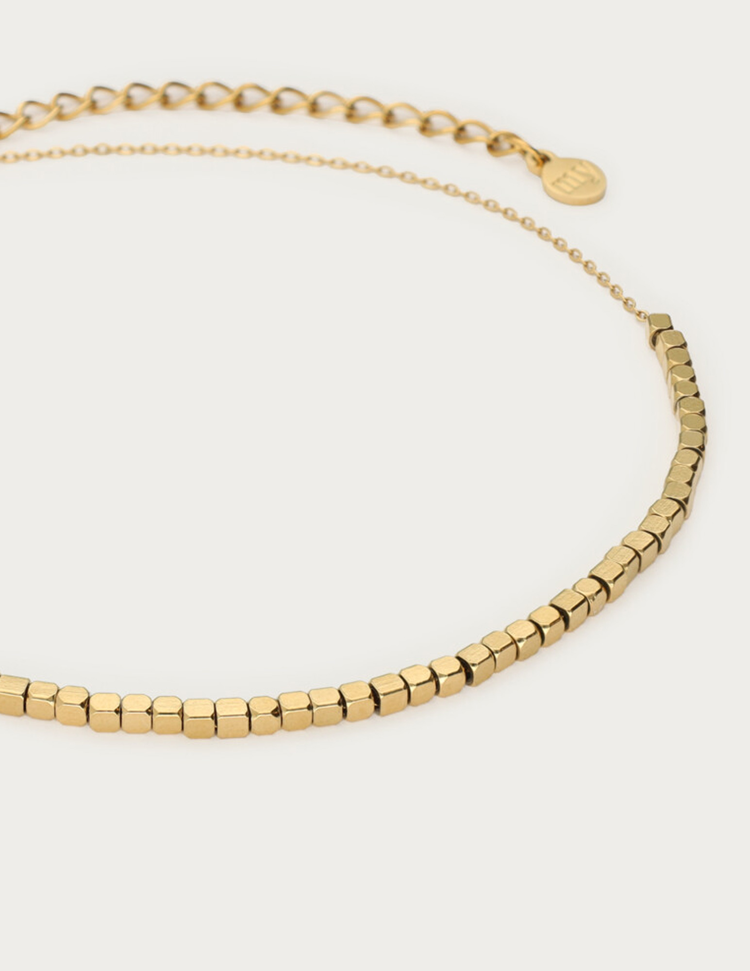 My Jewellery Enkelbandje met vierkante kralen MJ12917 Goud