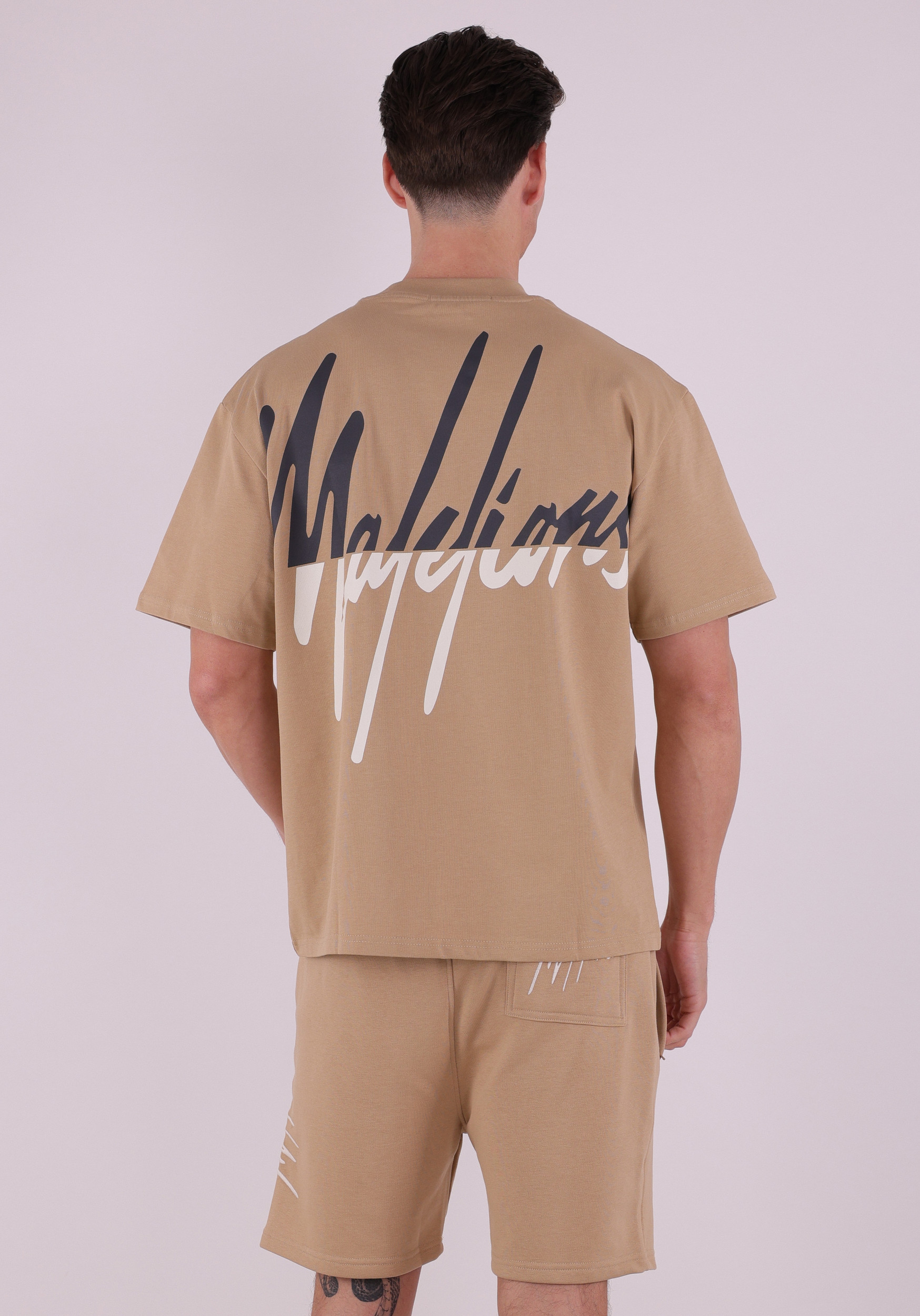 Malelions T-shirt Split oversized  MMC30026011 Zand