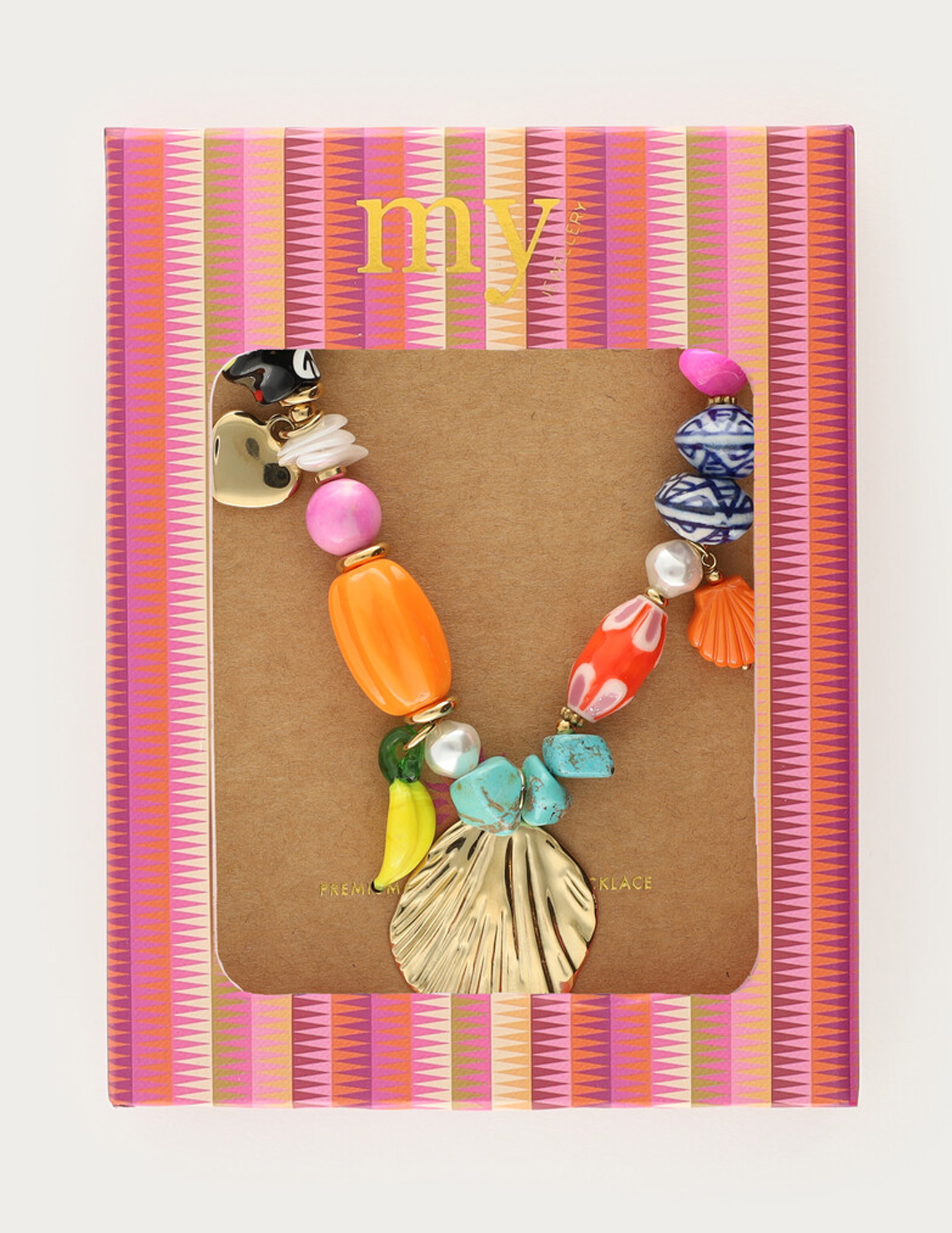 My Jewellery Tropical kralen ketting met toekan MJ15544 Goud