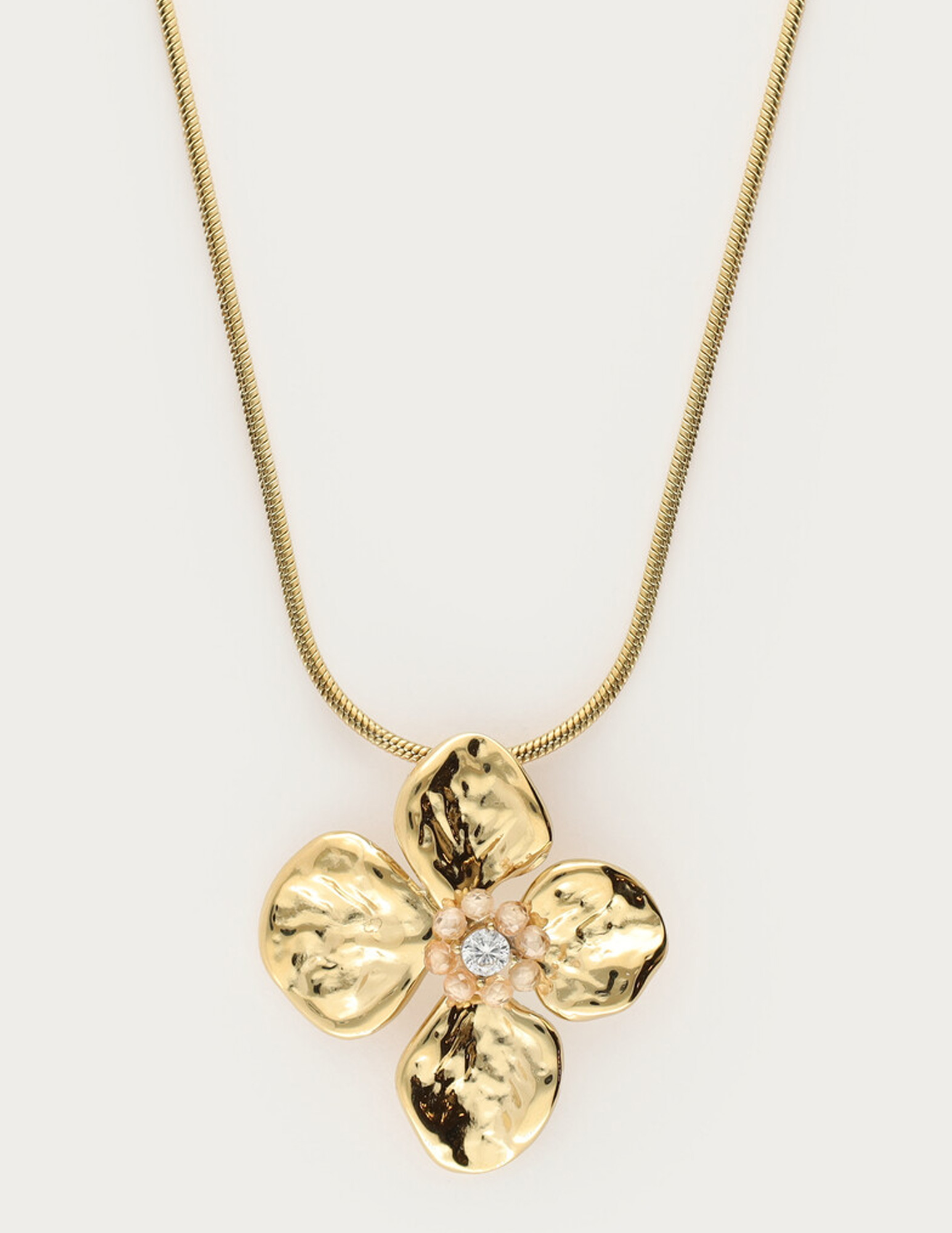 My Jewellery Botanical ketting met bloem en kralen MJ15408 Goud