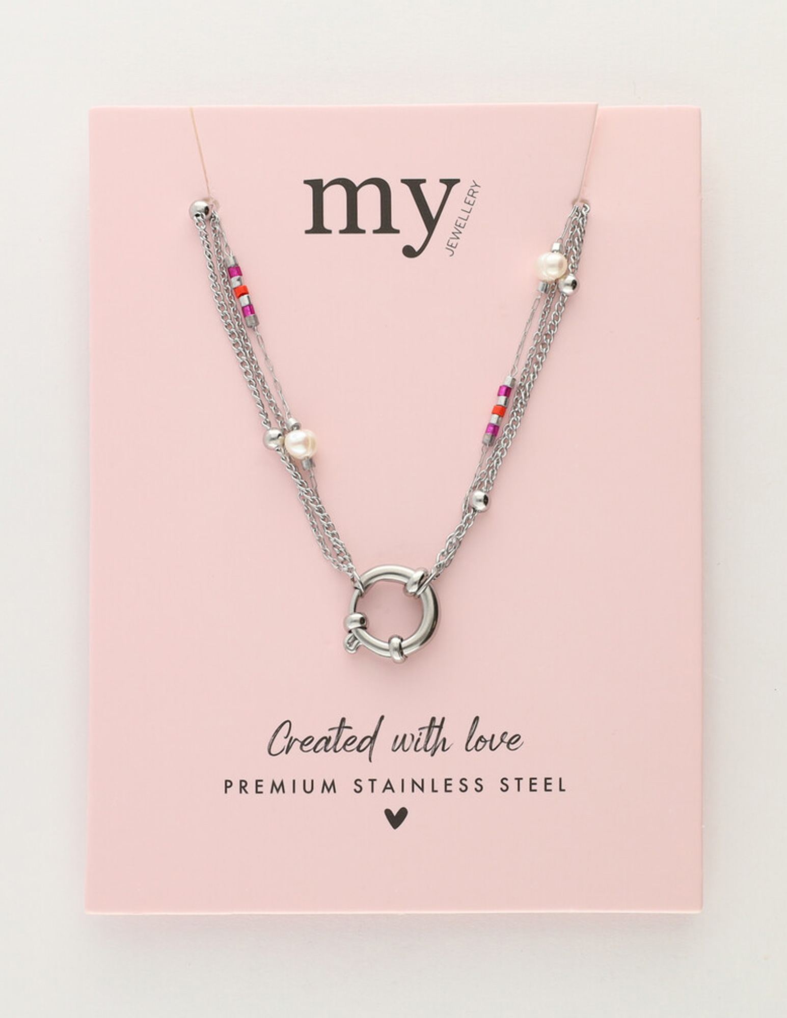 My Jewellery Sunrocks ketting met parels MJ12202 Zilver