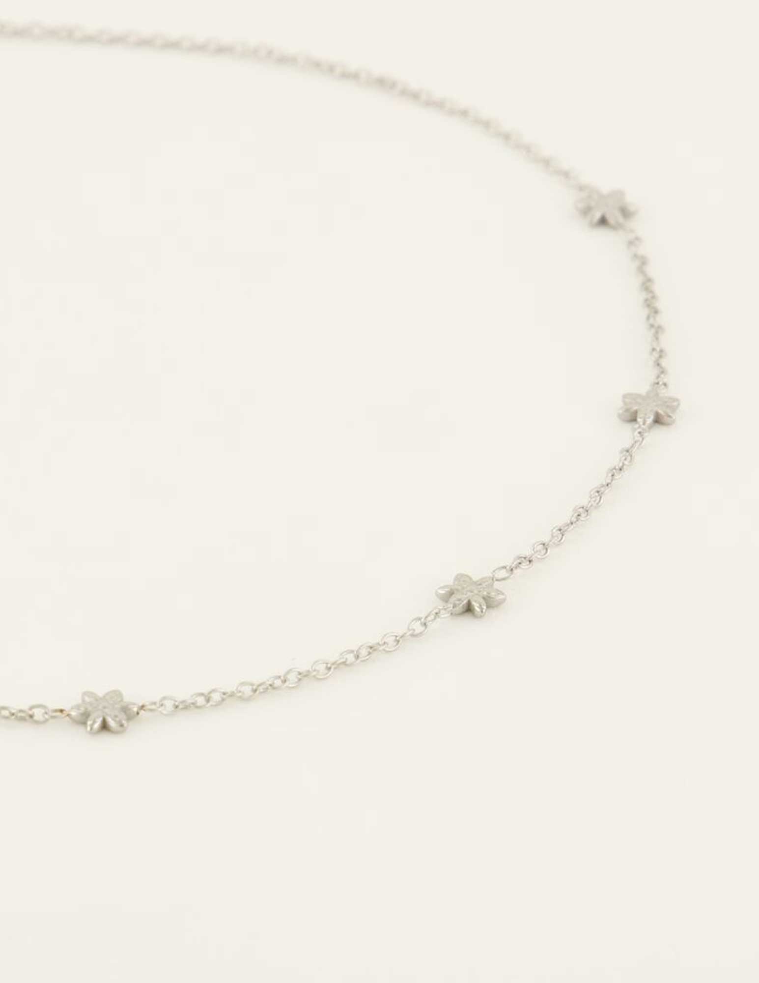 My Jewellery Ketting met bloemen MJ07964 Zilver