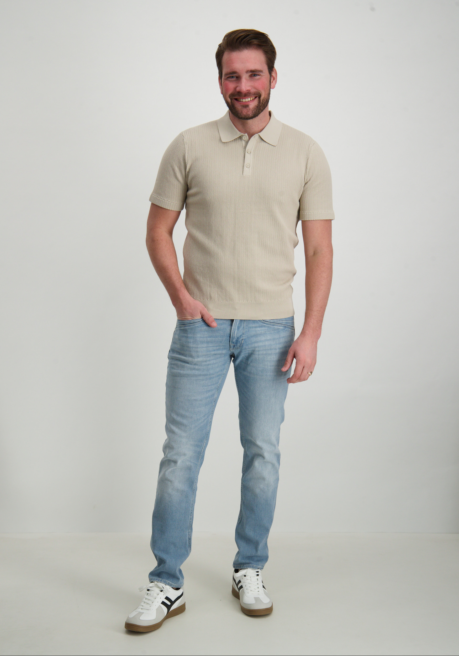 Pure White Polo 25010815 Zand