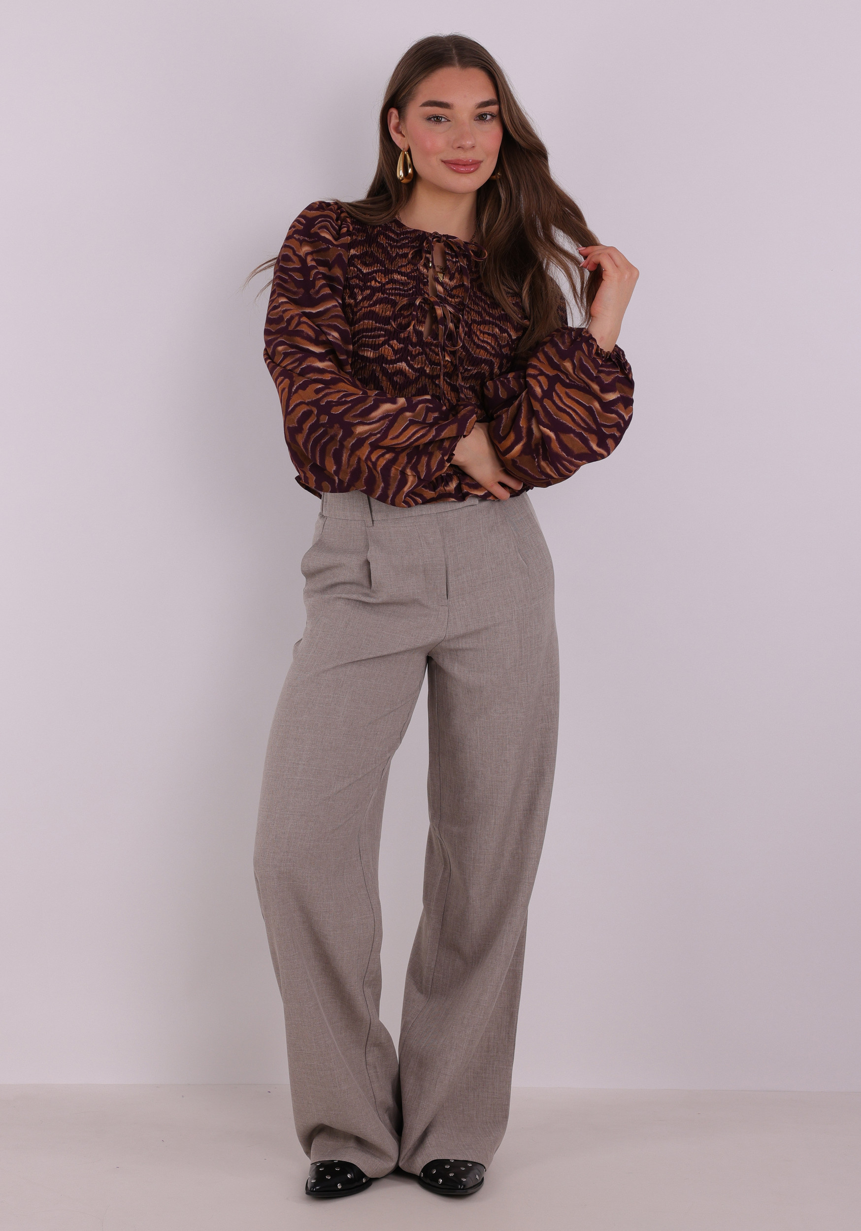 Only Straight pants Linda 15336761 Taupe