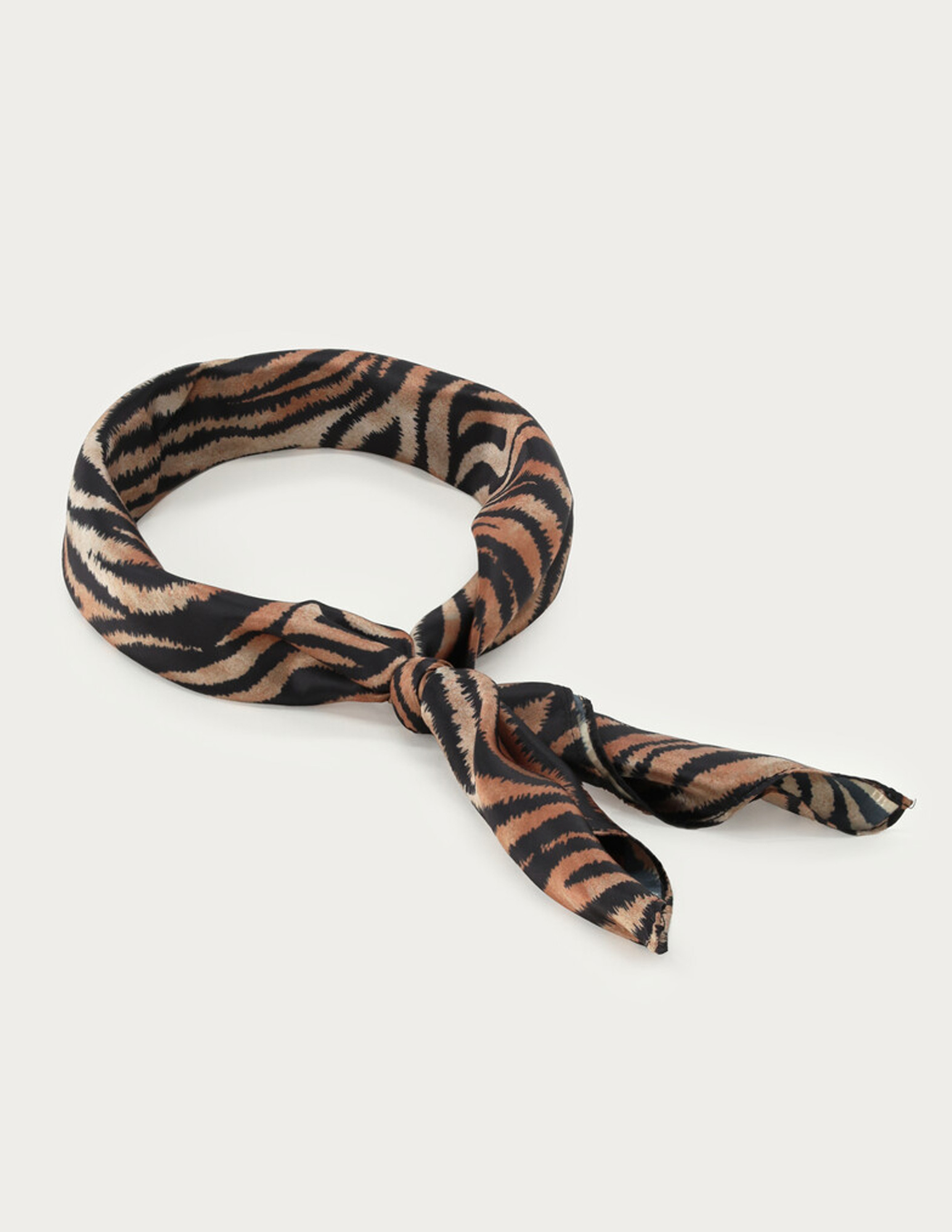 My Jewellery Sjaal Satijn look met tijgerprint MJ14765 Bruin