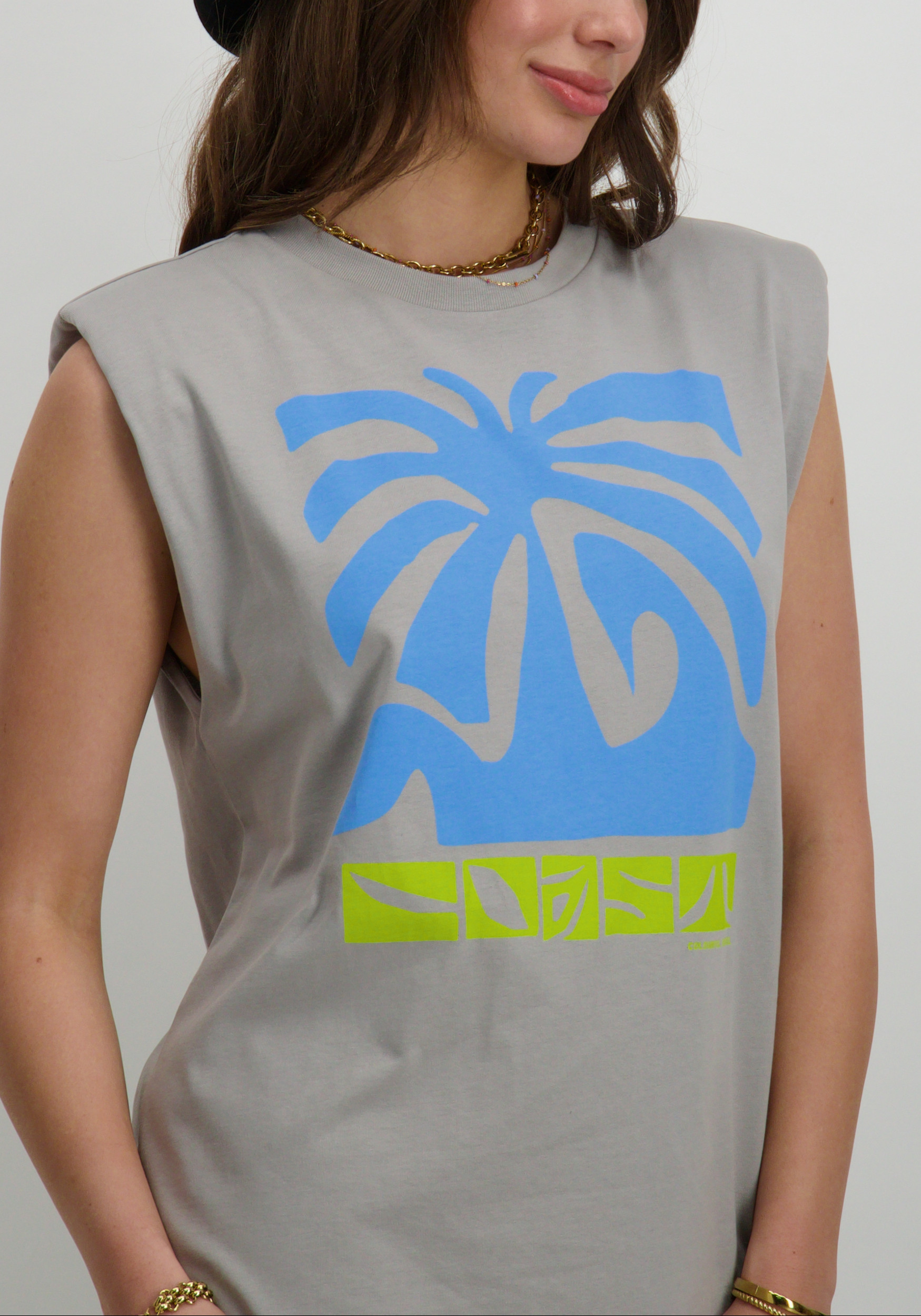 Colourful Rebel Jurk Palm Coast WD115767 Licht grijs