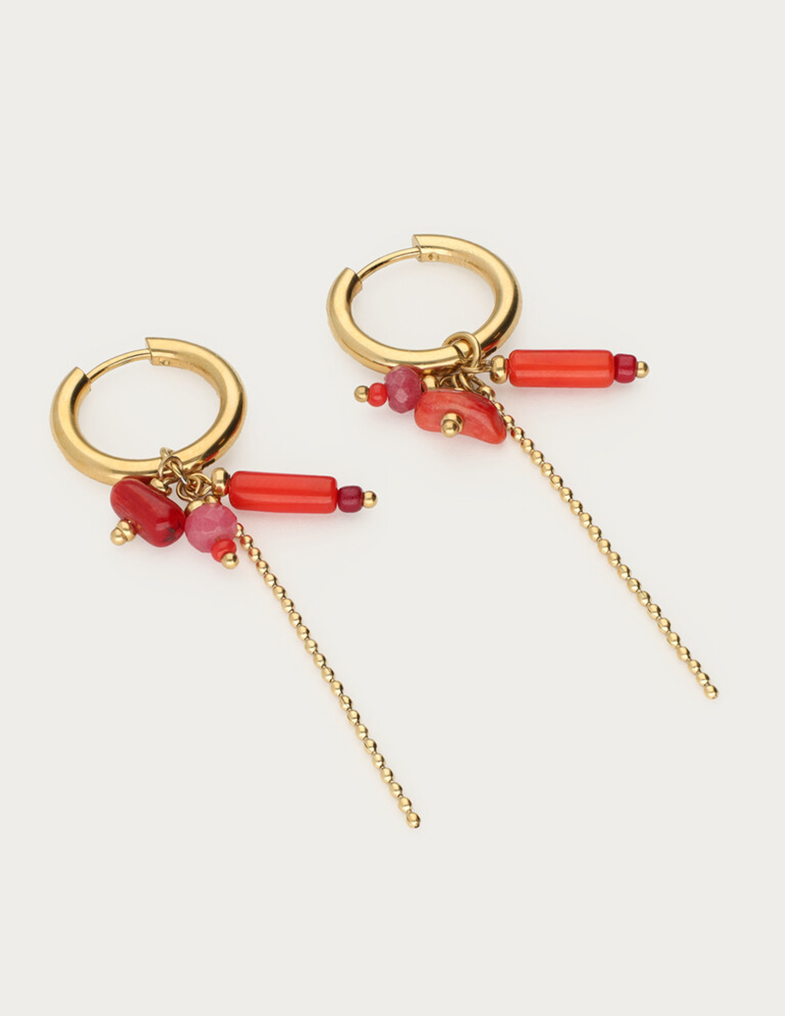 My Jewellery Sunrocks oorringen met rode stenen MJ12741 Goud