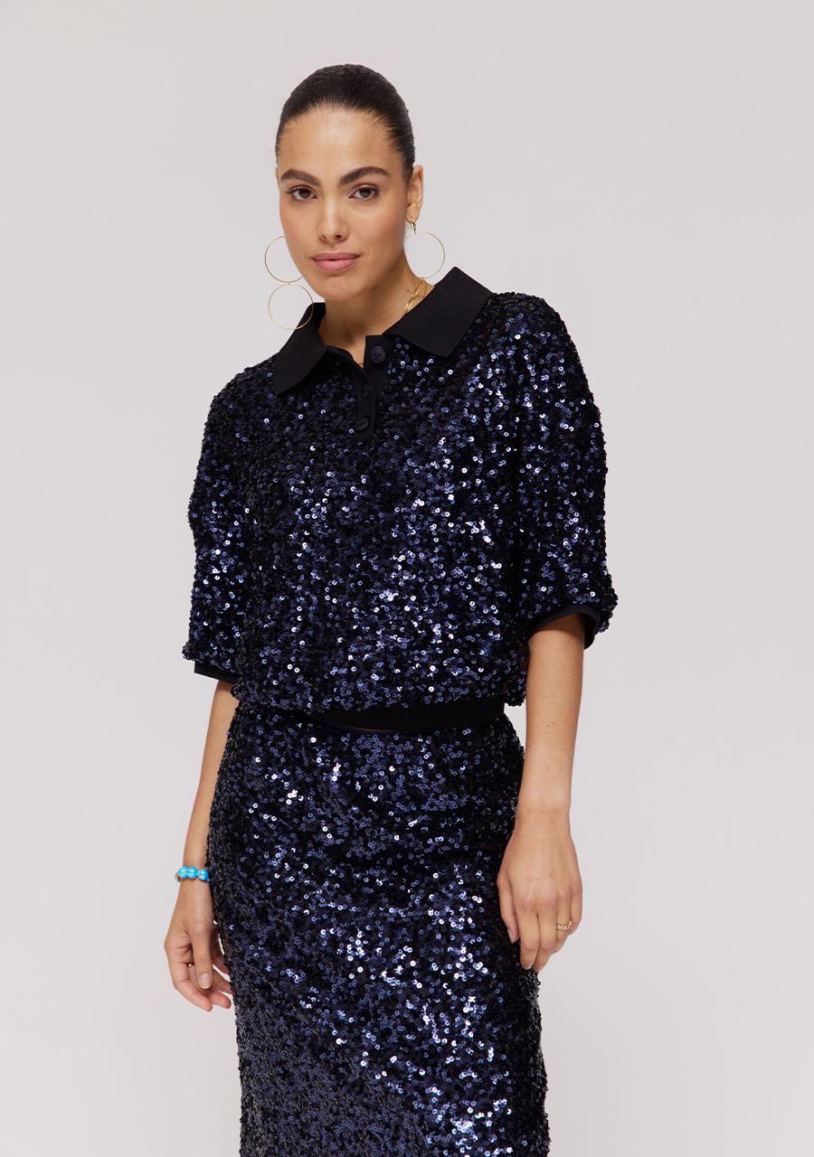 Harper & Yve Top Sanny DW25P414 Donker blauw