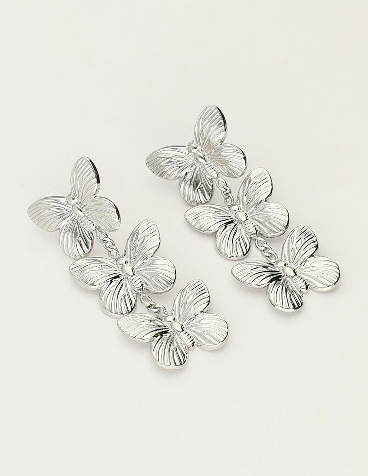 My Jewellery Oorbellen met 3 vlinders MJ11397 Zilver