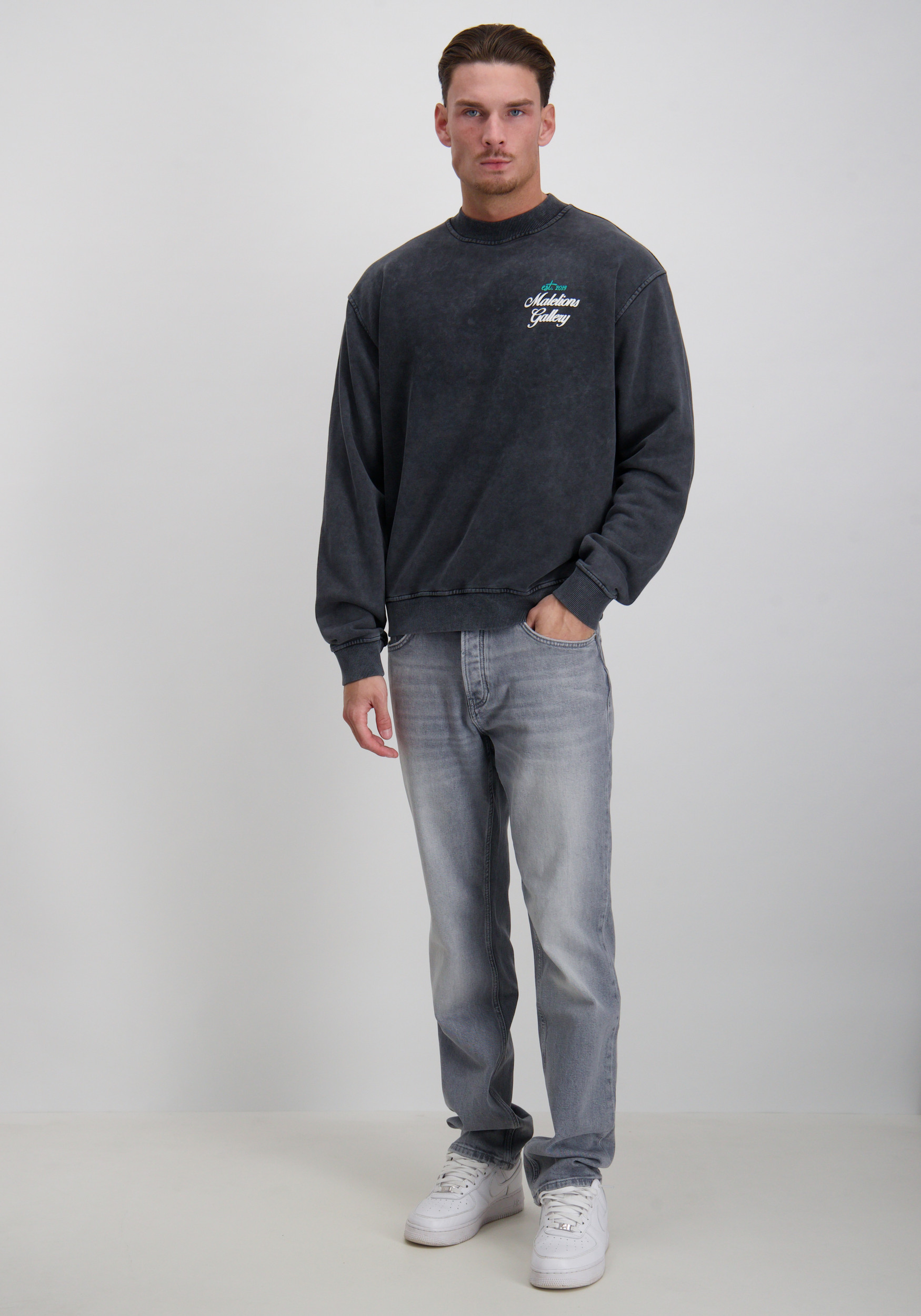 Malelions Sweater Gallery MM2-AW25-34 Donker Grijs