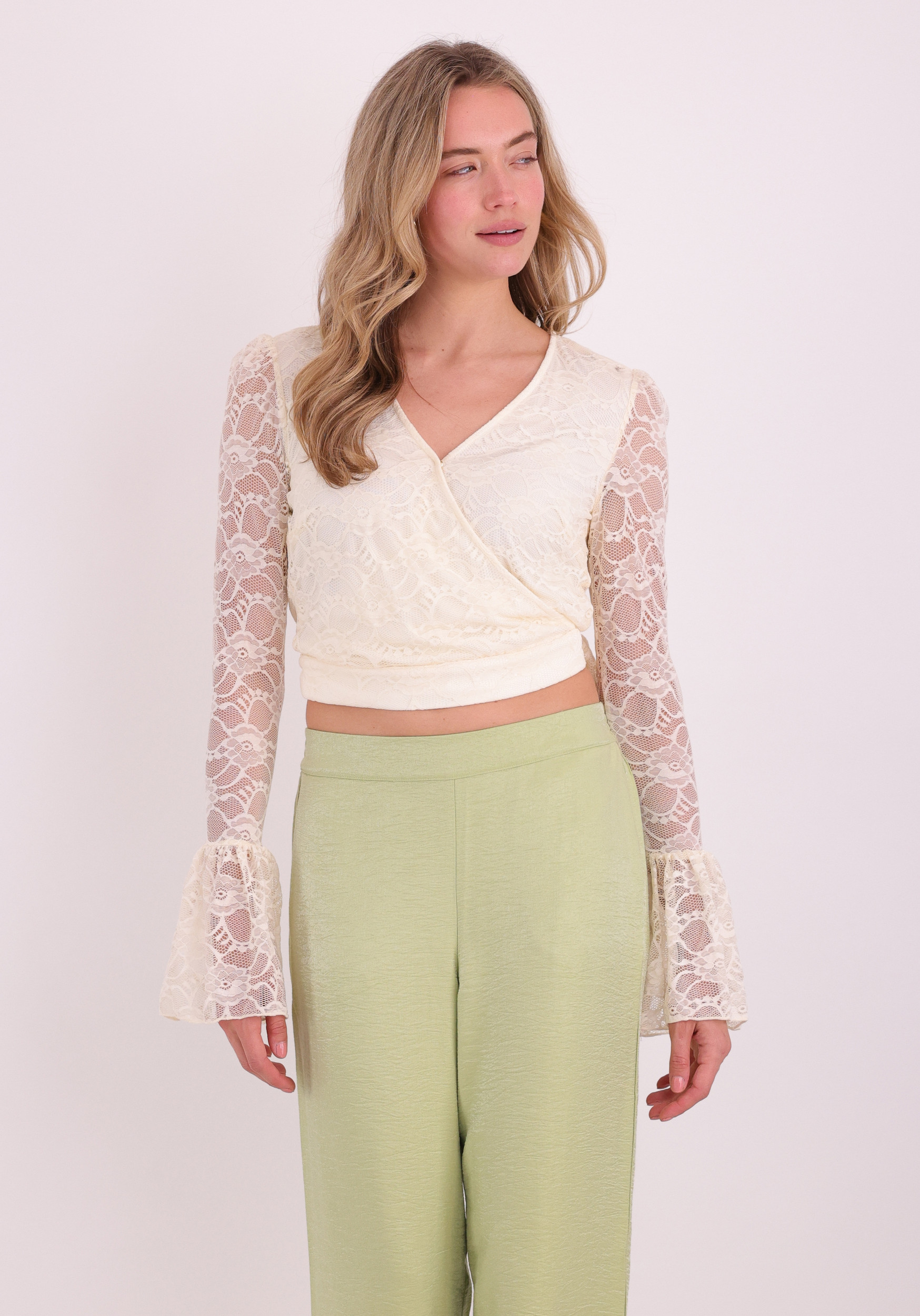 Harper & Yve Overslag blouse Didi HS6P609 Ecru