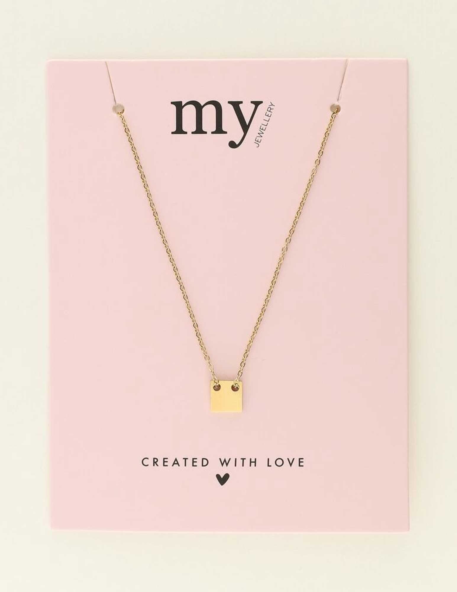 My Jewellery Ketting met vierkant MJ07920 Goud