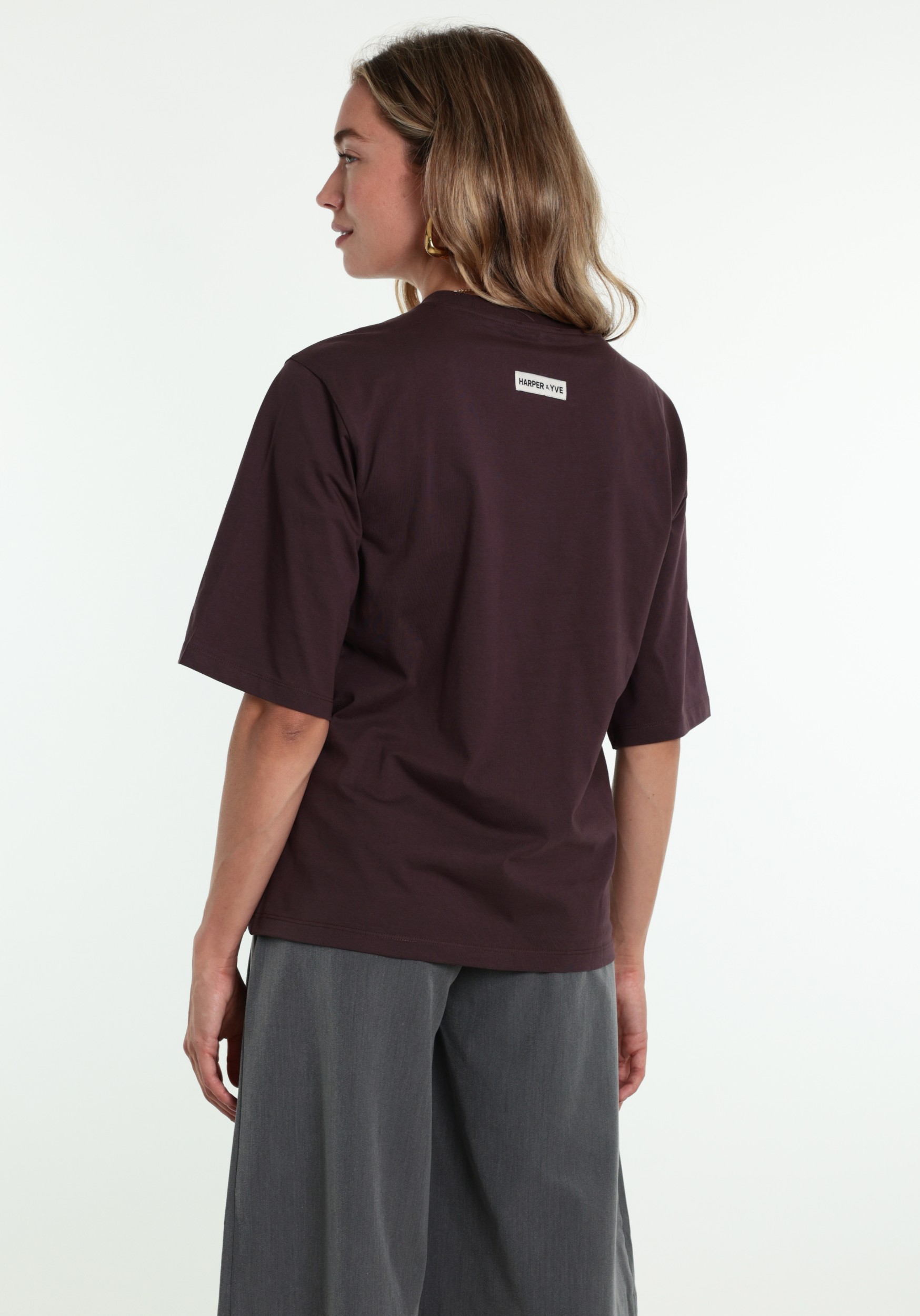 Harper & Yve T-shirt Chill but glam AW6Y304 Donker Paars
