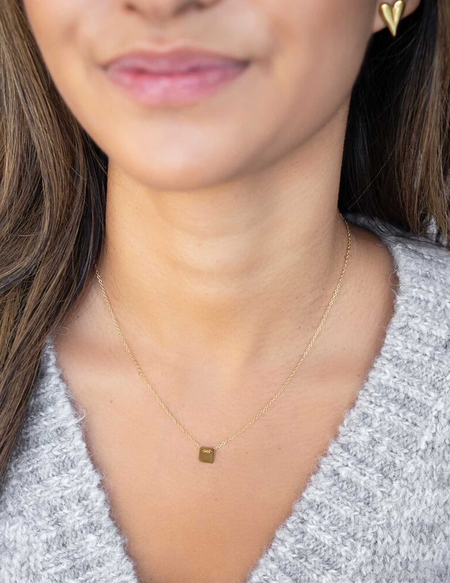 My Jewellery Ketting met vierkant MJ07920 Zilver