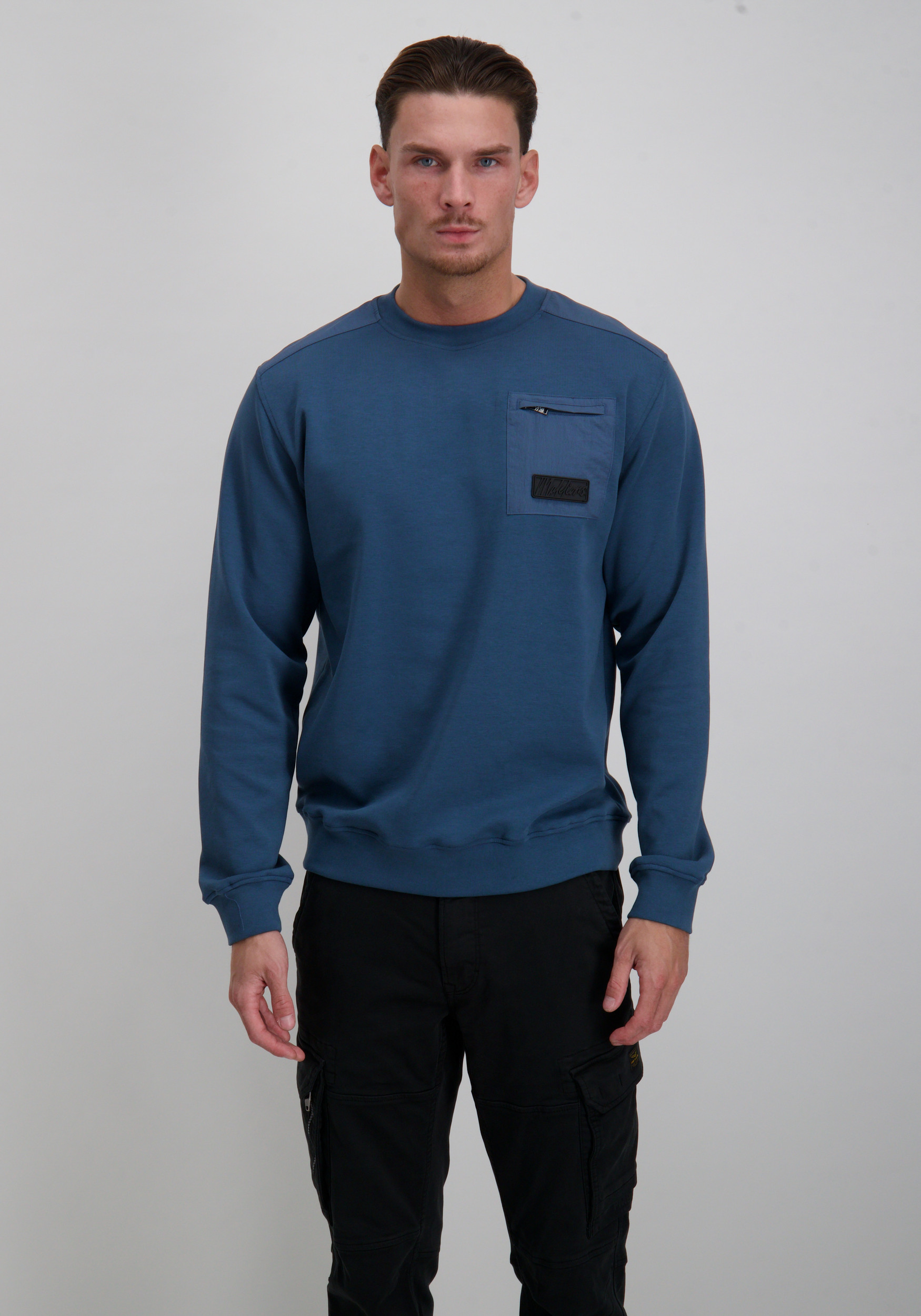 Malelions Sweater Pocket MM1-AW25-27 Blauw