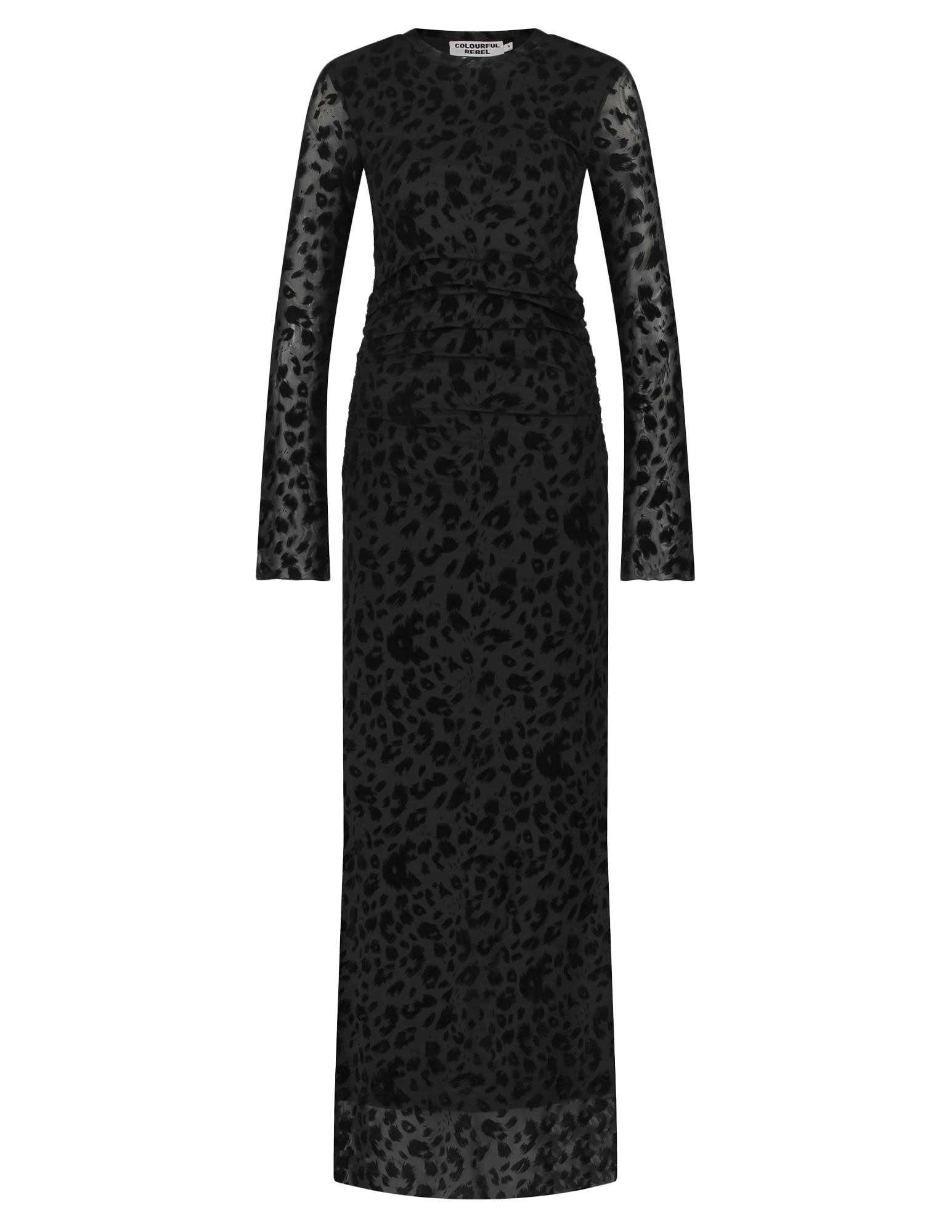 Colourful Rebel Jurk Maude leopard WD116258 Zwart