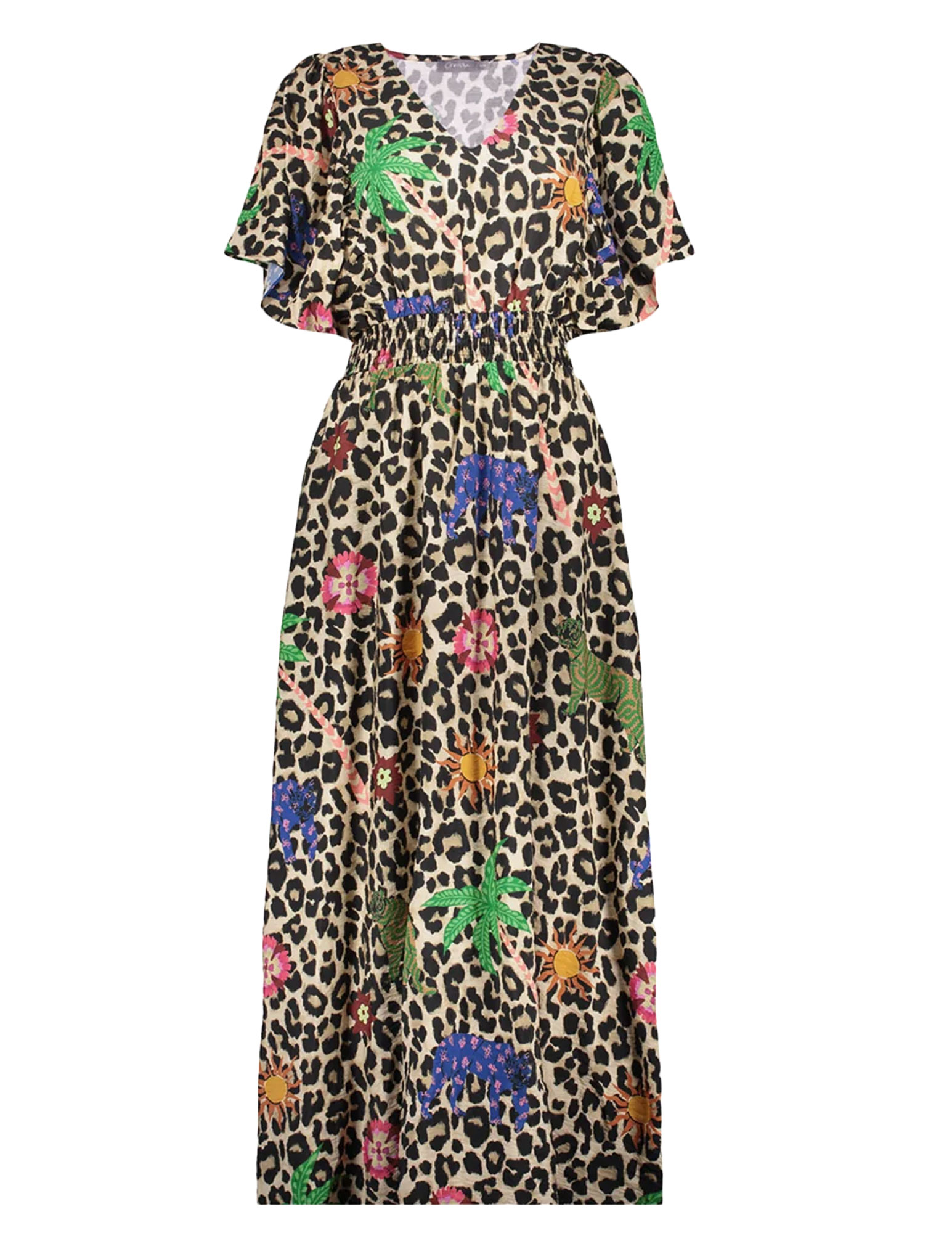 Geisha Jurk panter print 57348-20 Zand