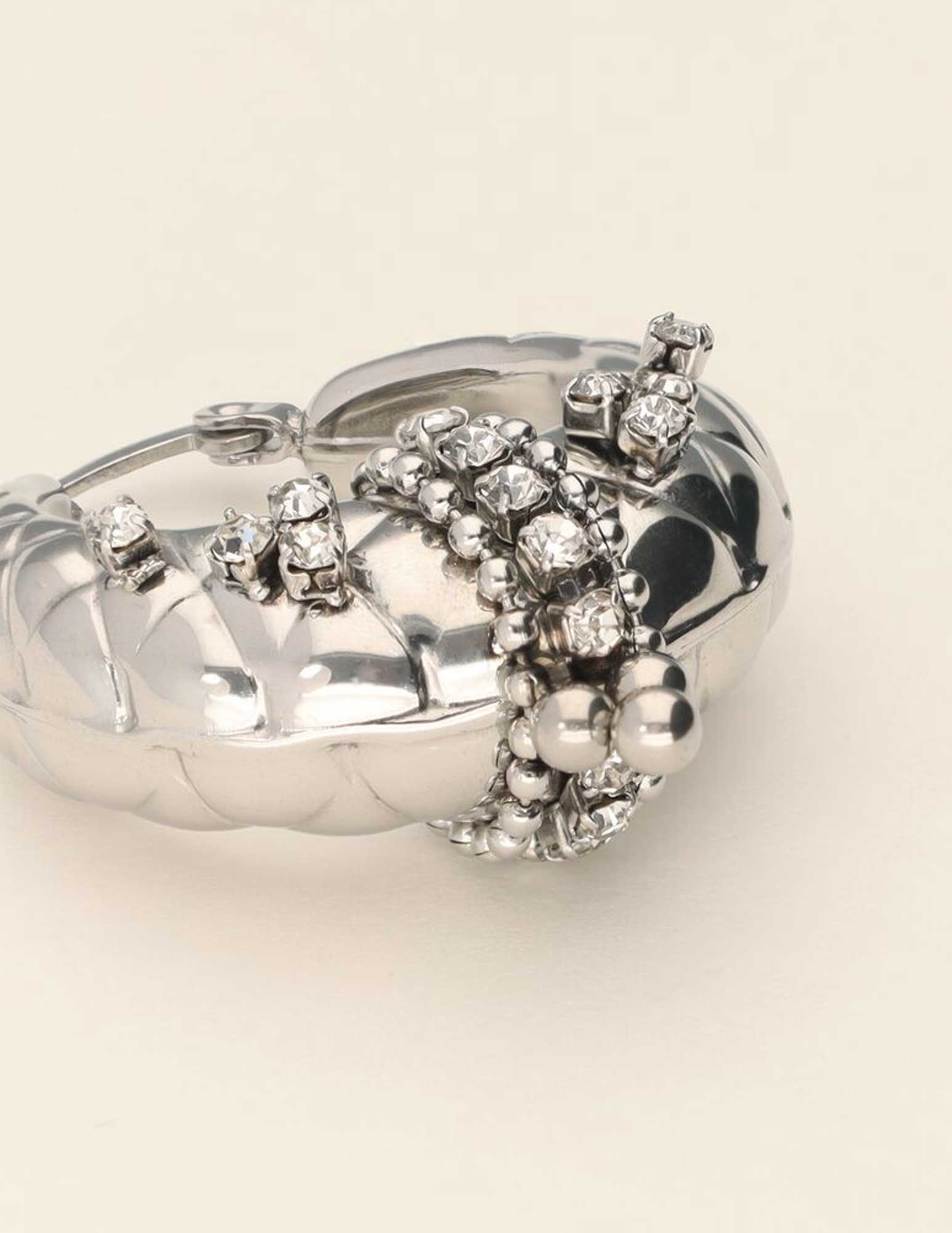 My Jewellery Oorringen Chunky met strass MJ08345 Zilver