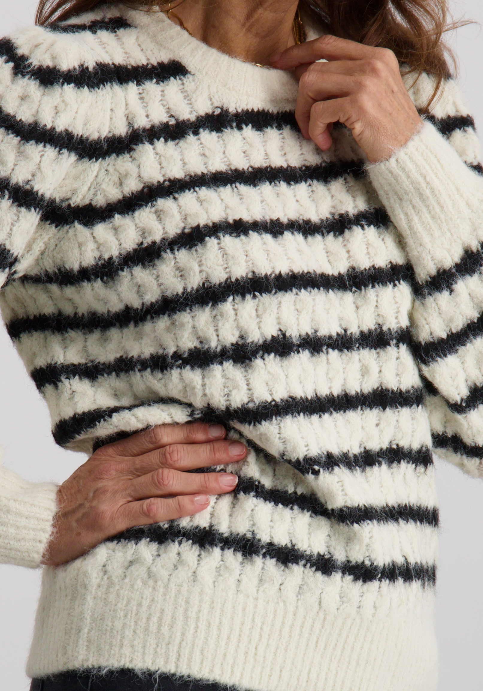 Tramontana Trui Cable O01-18-601 Zwart/Wit