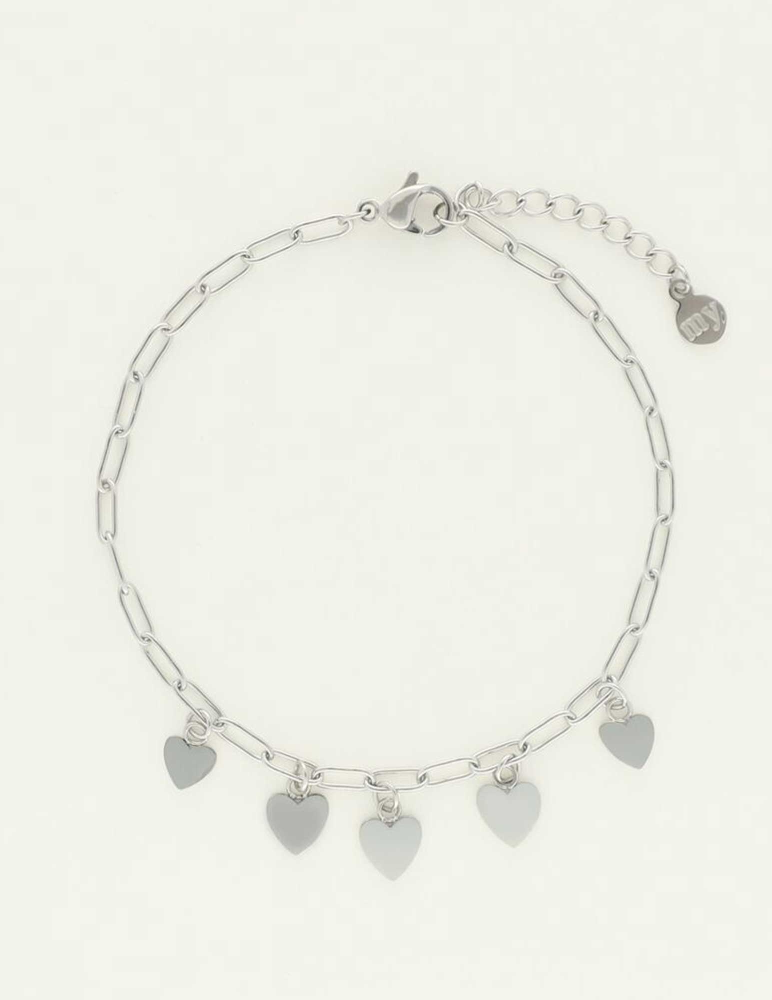 My Jewellery Armband met kleine hartjes MJ09531 Zilver