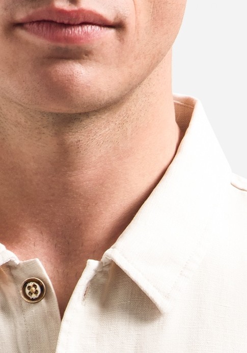 No Excess Overhemd linnen 32420423 Beige