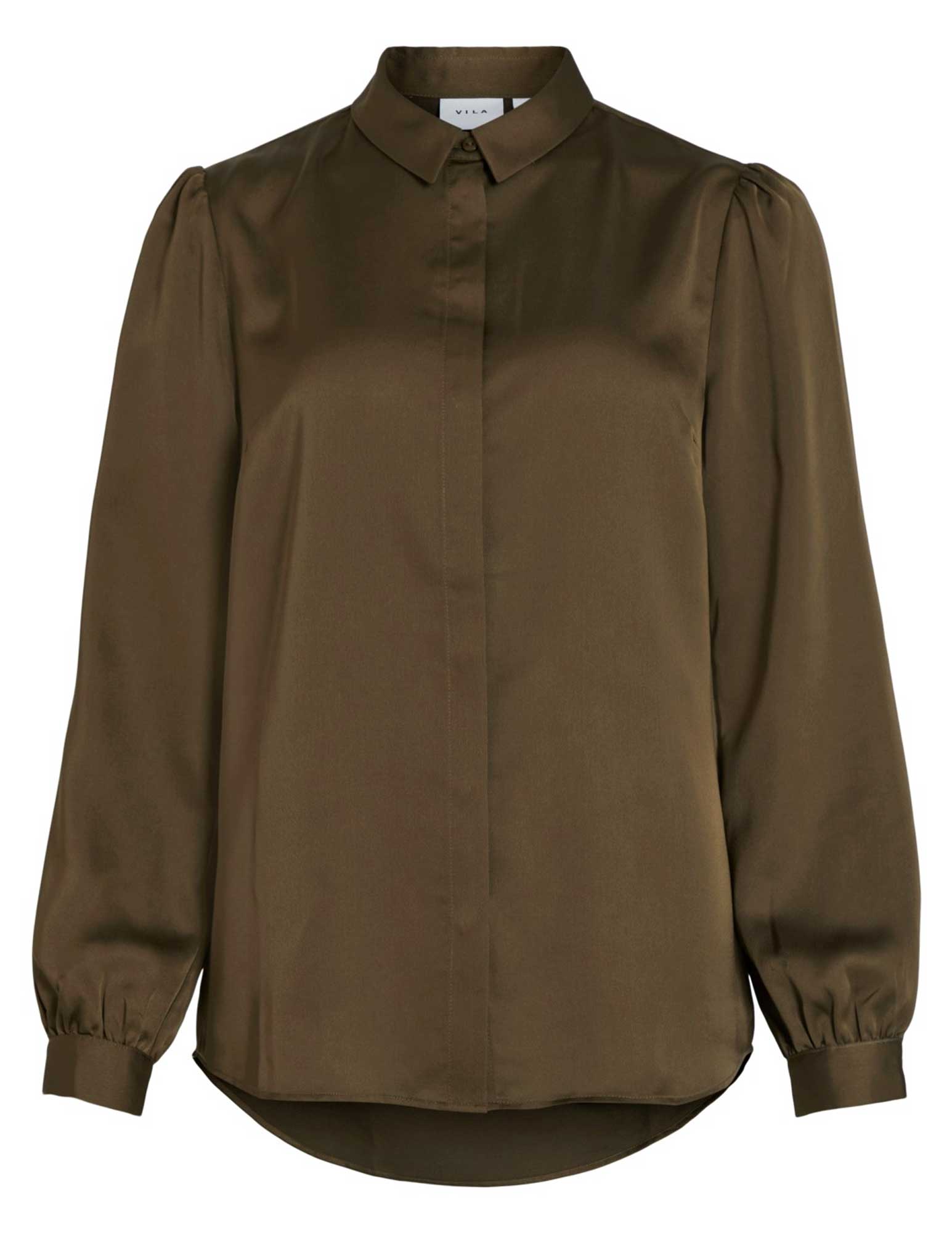 Vila Blouse Ellette Satin 14063320 Khaki