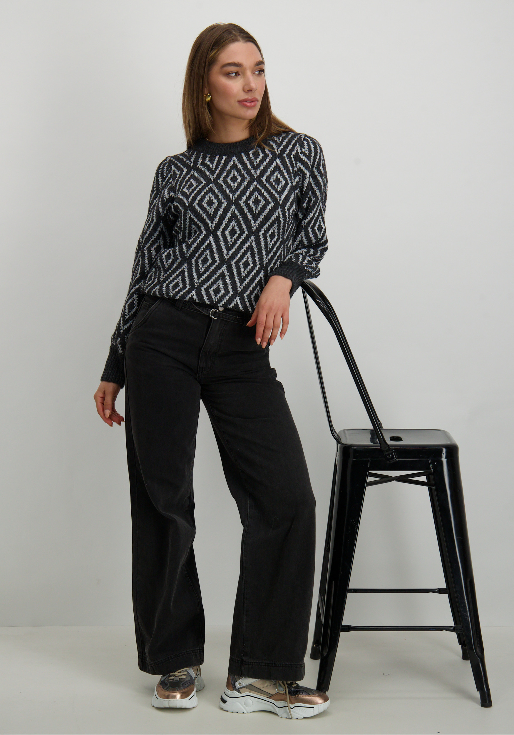 Only Trui Fie 15332139 Donker Grijs