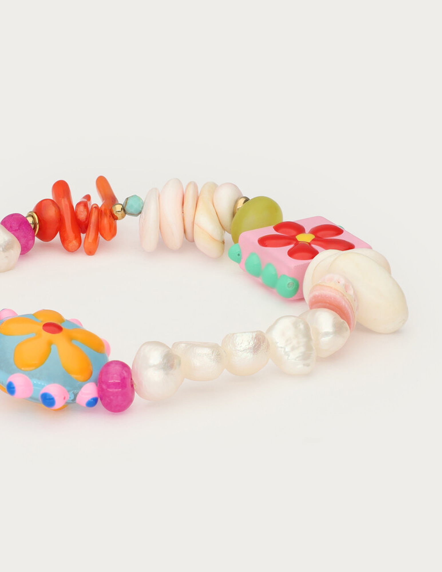 My Jewellery Tropical armband met schelpen en bloemen MJ15607 Goud