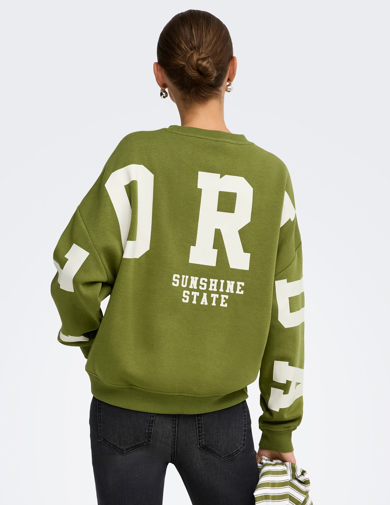 ONLY Sweater backprint 15356793 Midden groen