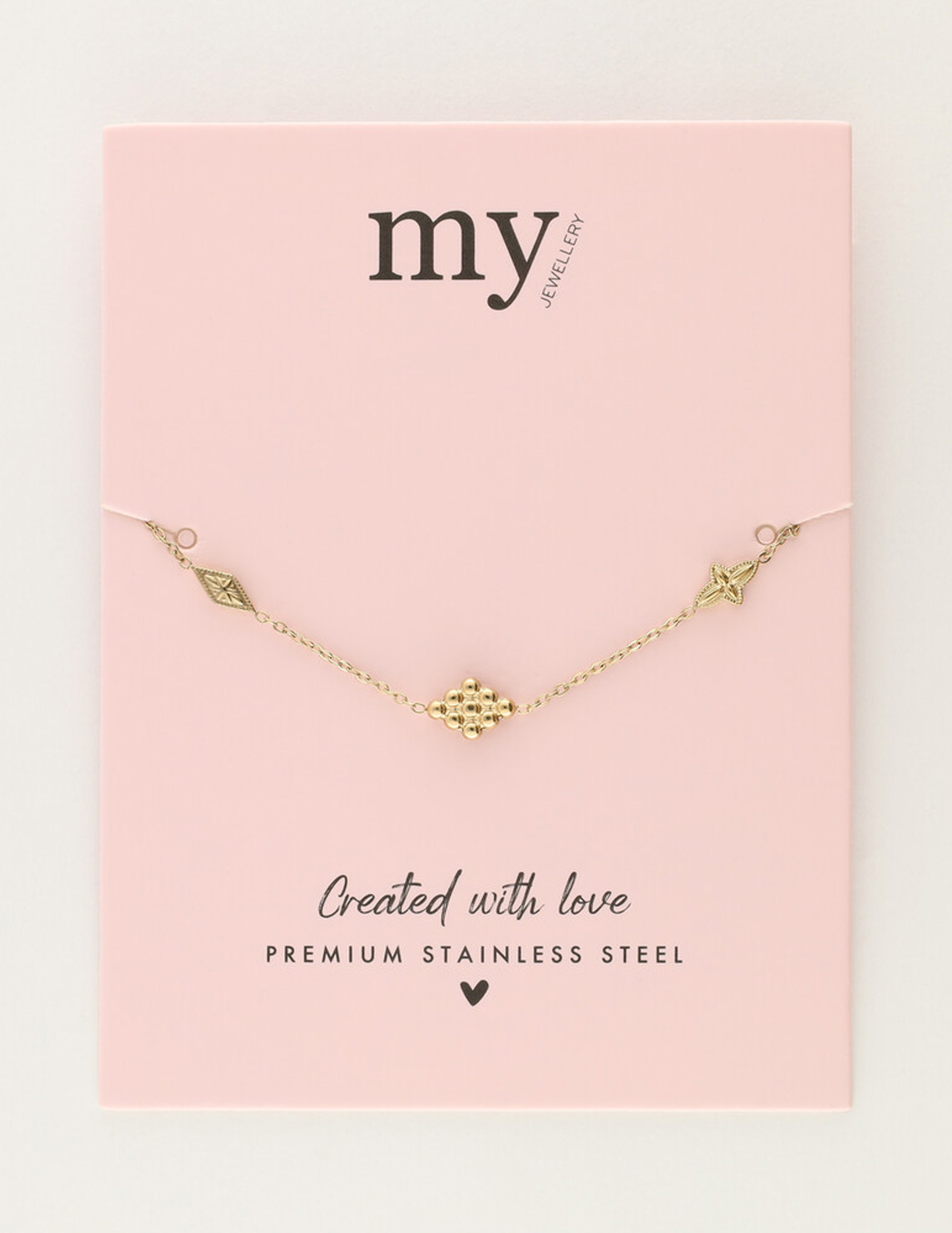 My Jewellery Armband met ruitjes MJ12068 Goud