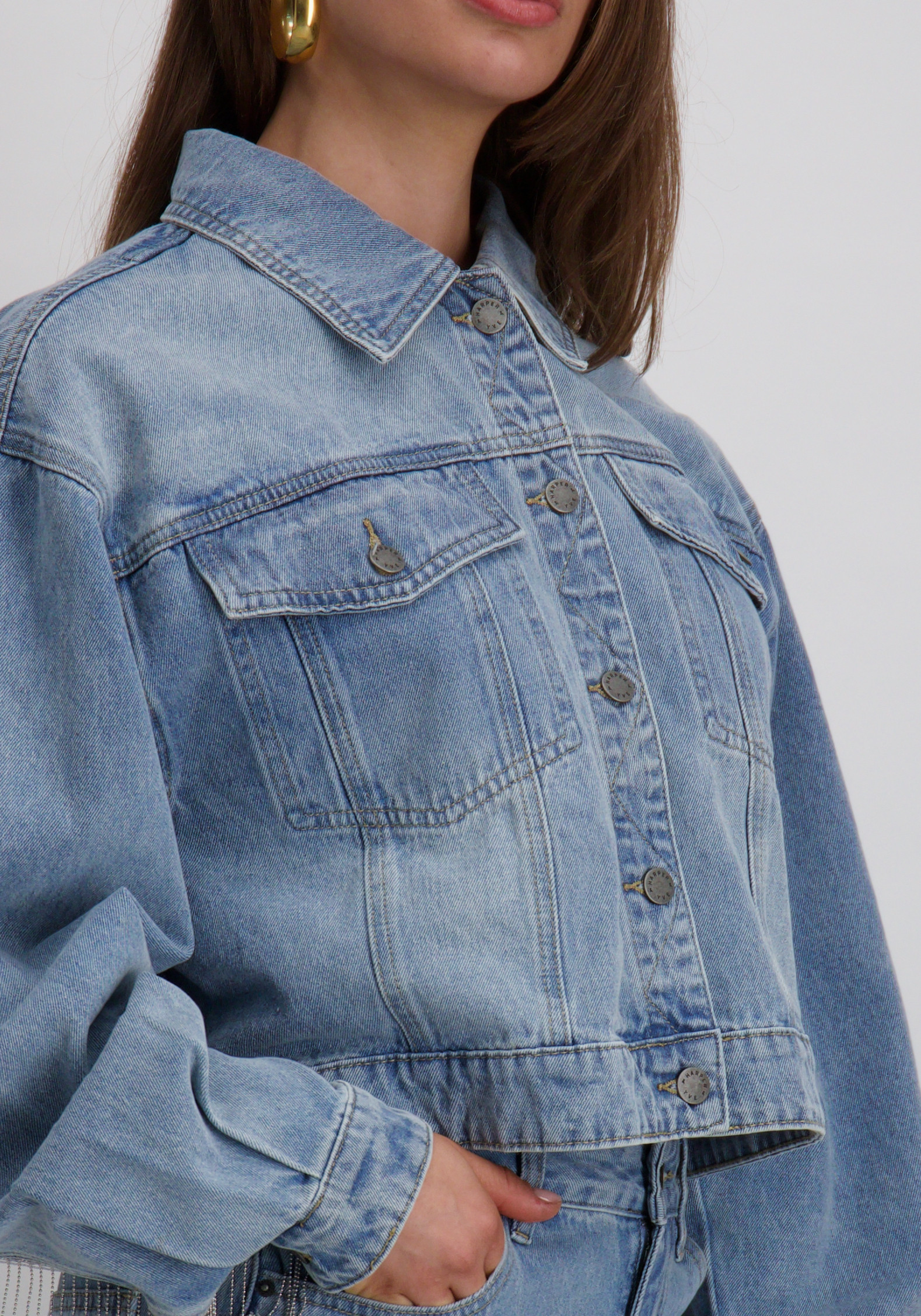 Harper & Yve Jacket Millow AW25N210 Licht blauw