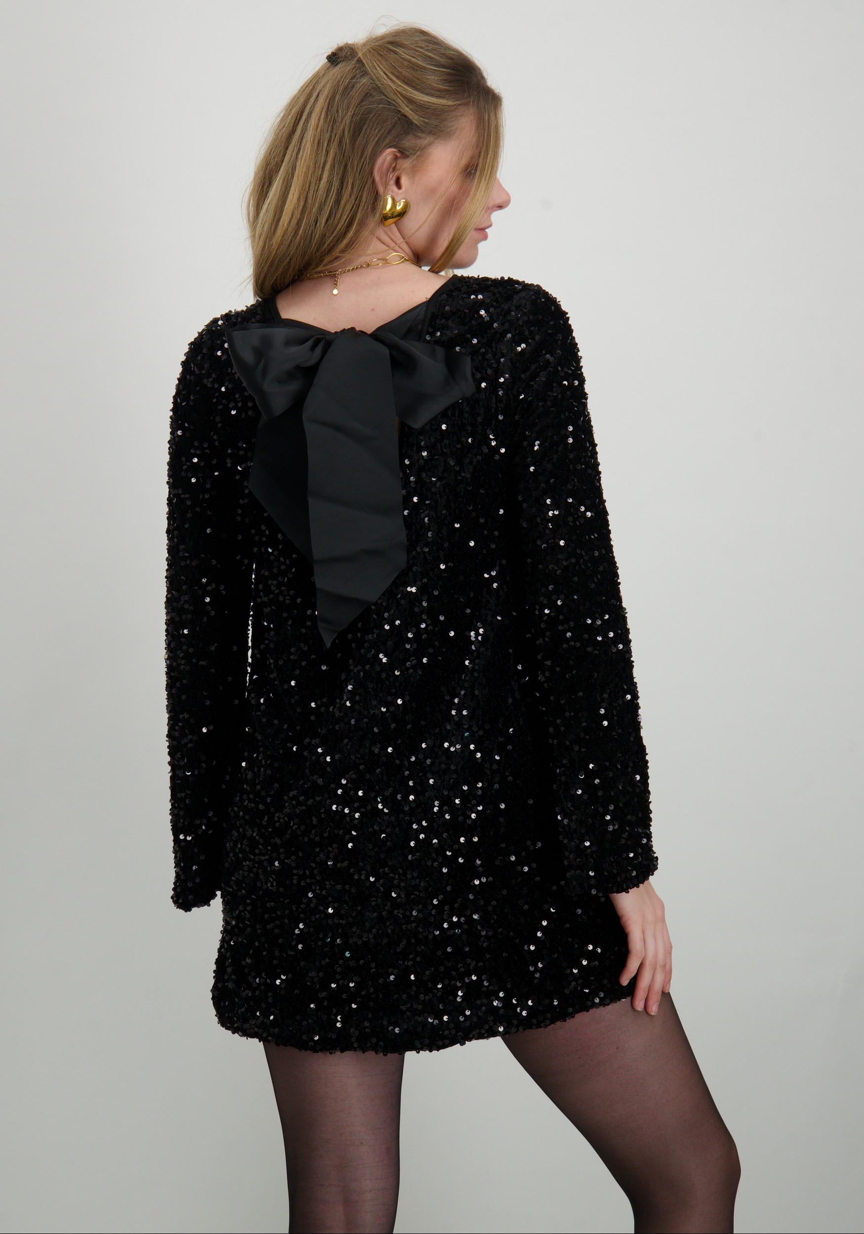 Only Jurk Anika Sequins 15339408 Zwart