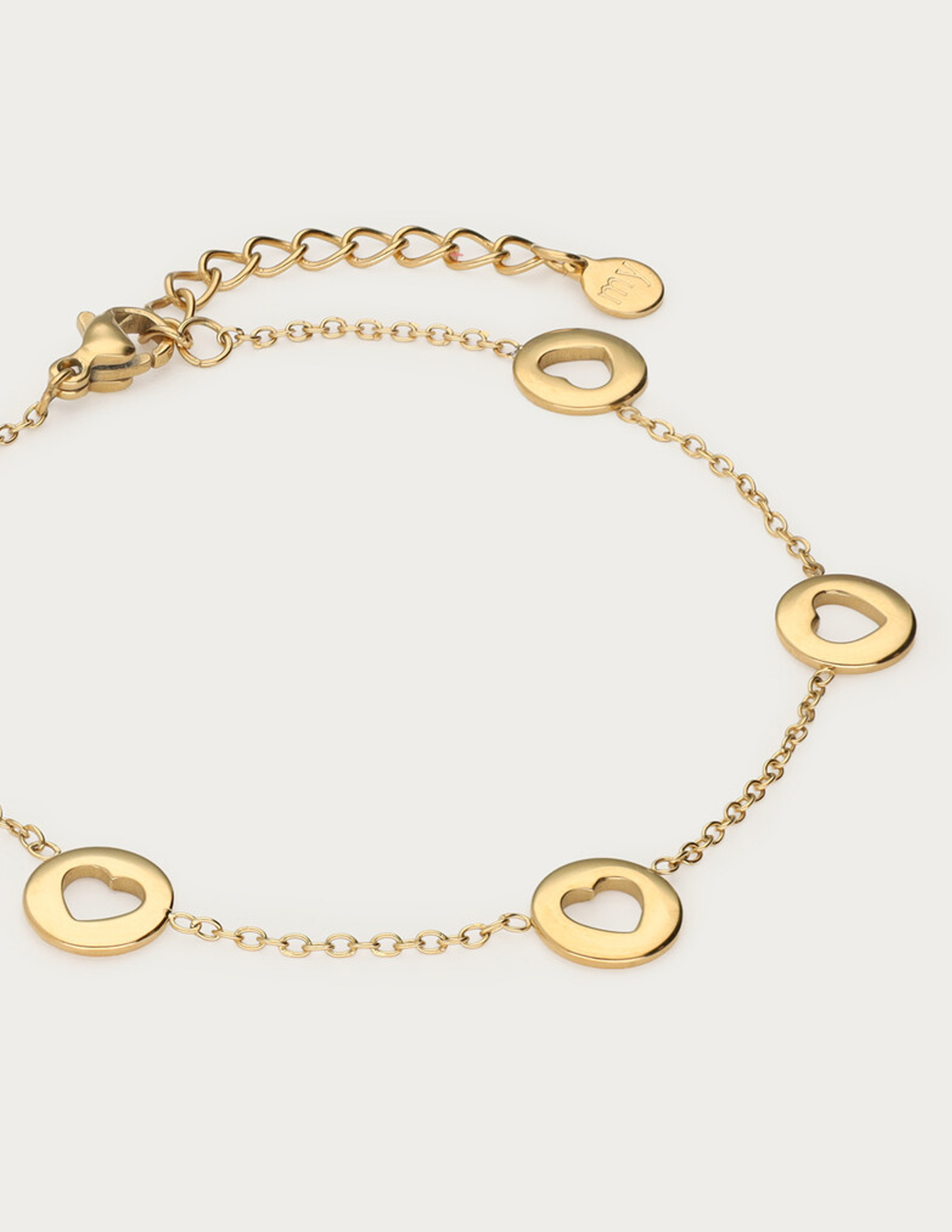 My Jewellery Love armband met open hartjes MJ15270 Goud