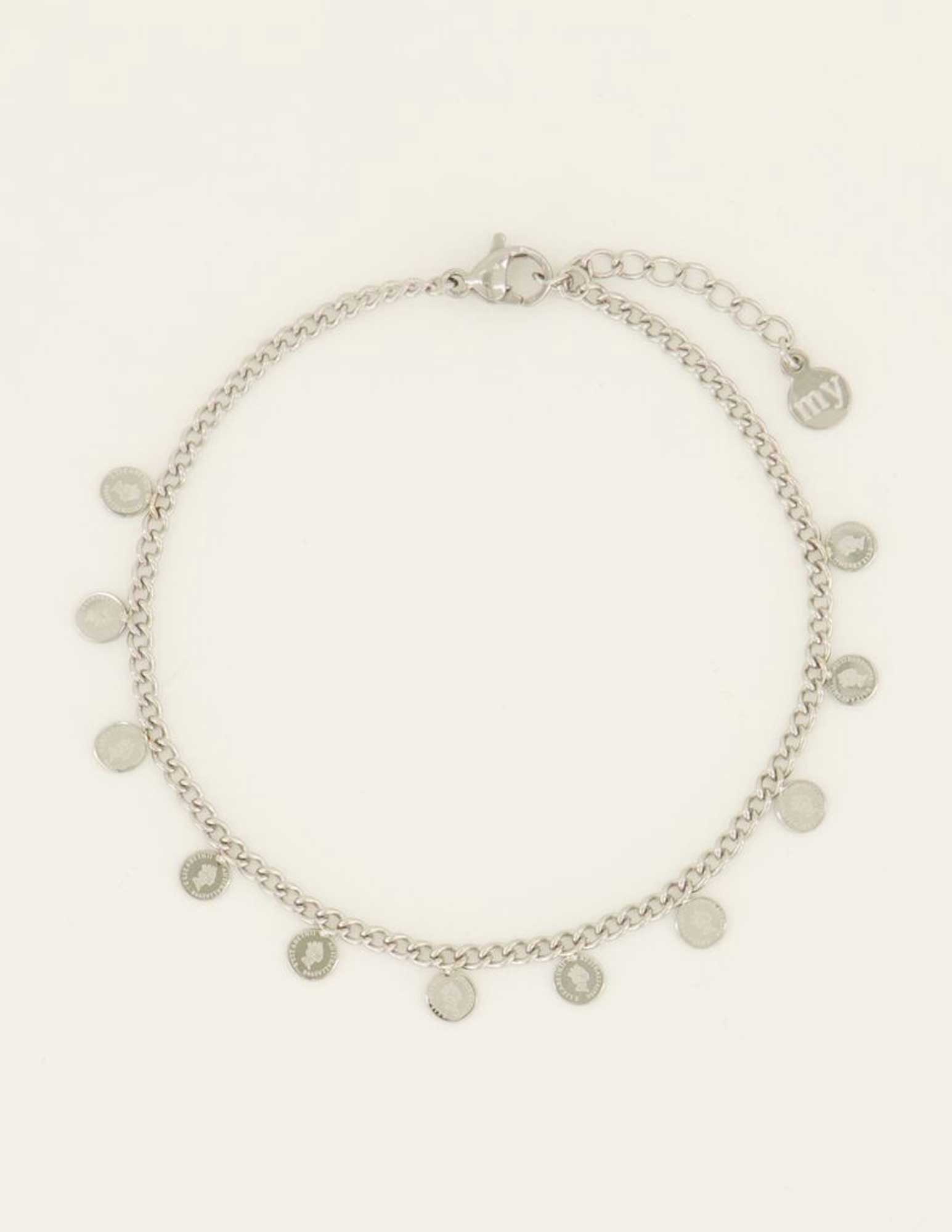 My Jewellery Armband met muntjes MJ08141 Zilver