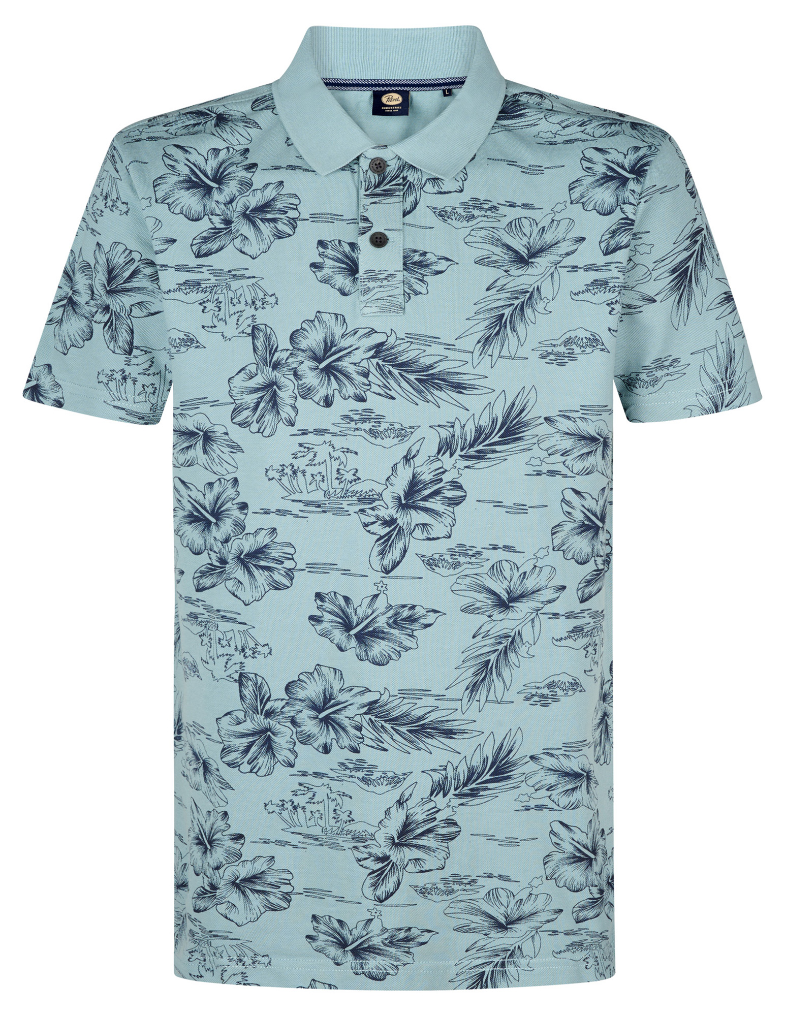 Petrol Polo all-over print M-1050-POL911 Licht blauw
