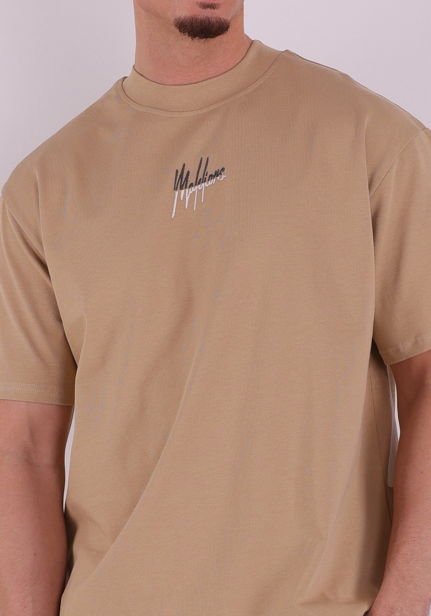 Malelions T-shirt Split oversized  MMC30026011 Zand