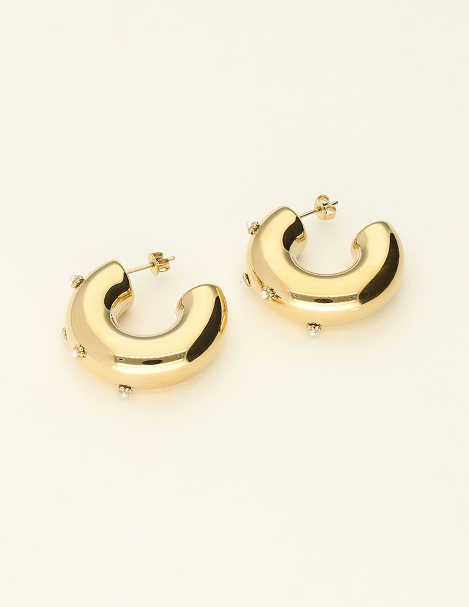 My Jewellery Oorbellen hoops mini flower MJ10047 Goud