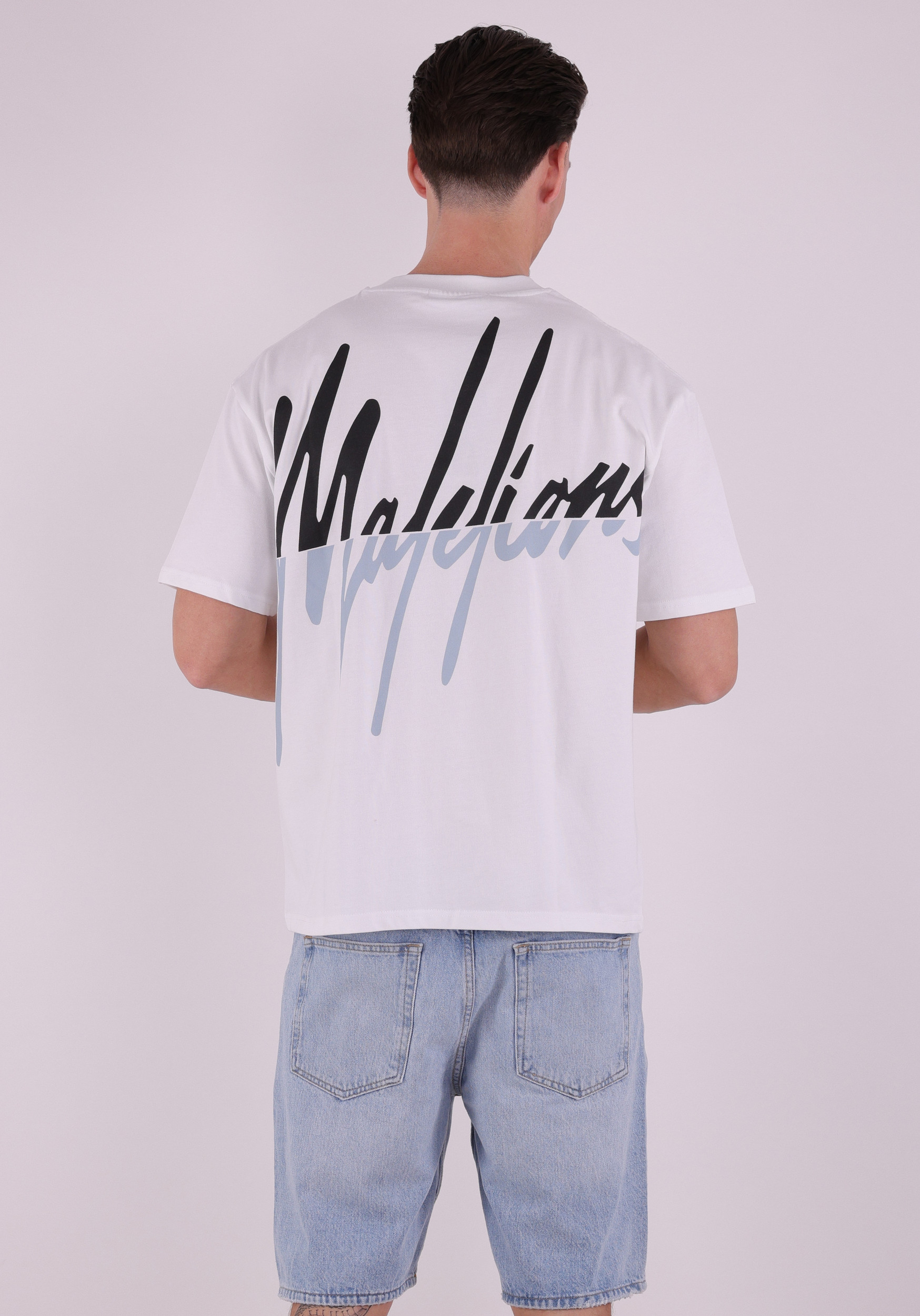 Malelions T-shirt Split oversized  MMC30026011 Wit
